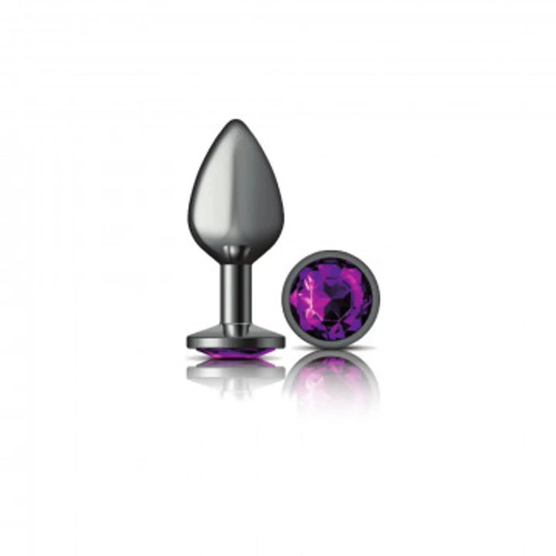 Cheeky Charms Round Purple Medium Gunmetal Butt Plug Viben