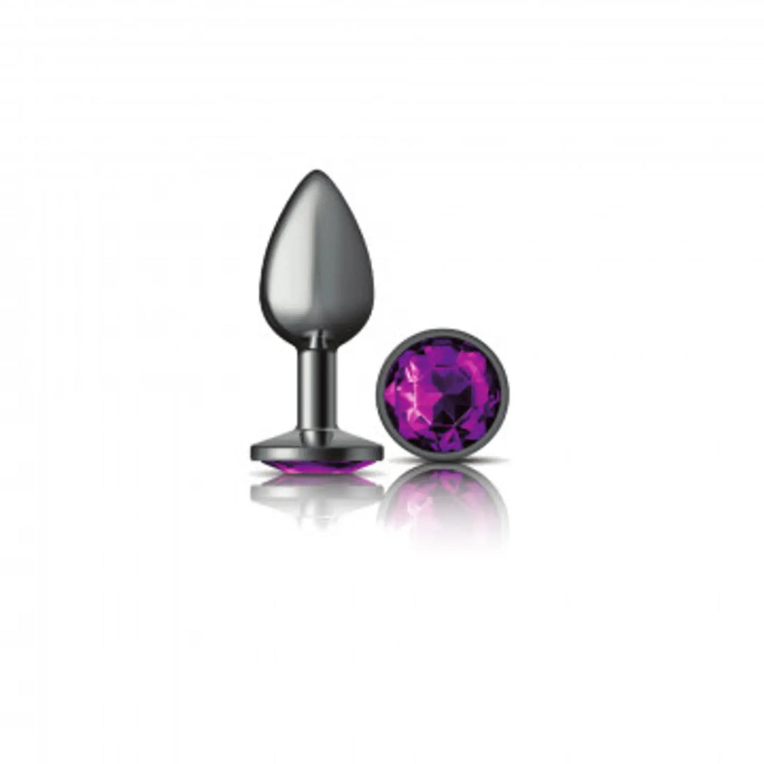 Cheeky Charms Round Purple Small Gunmetal Butt Plug Viben