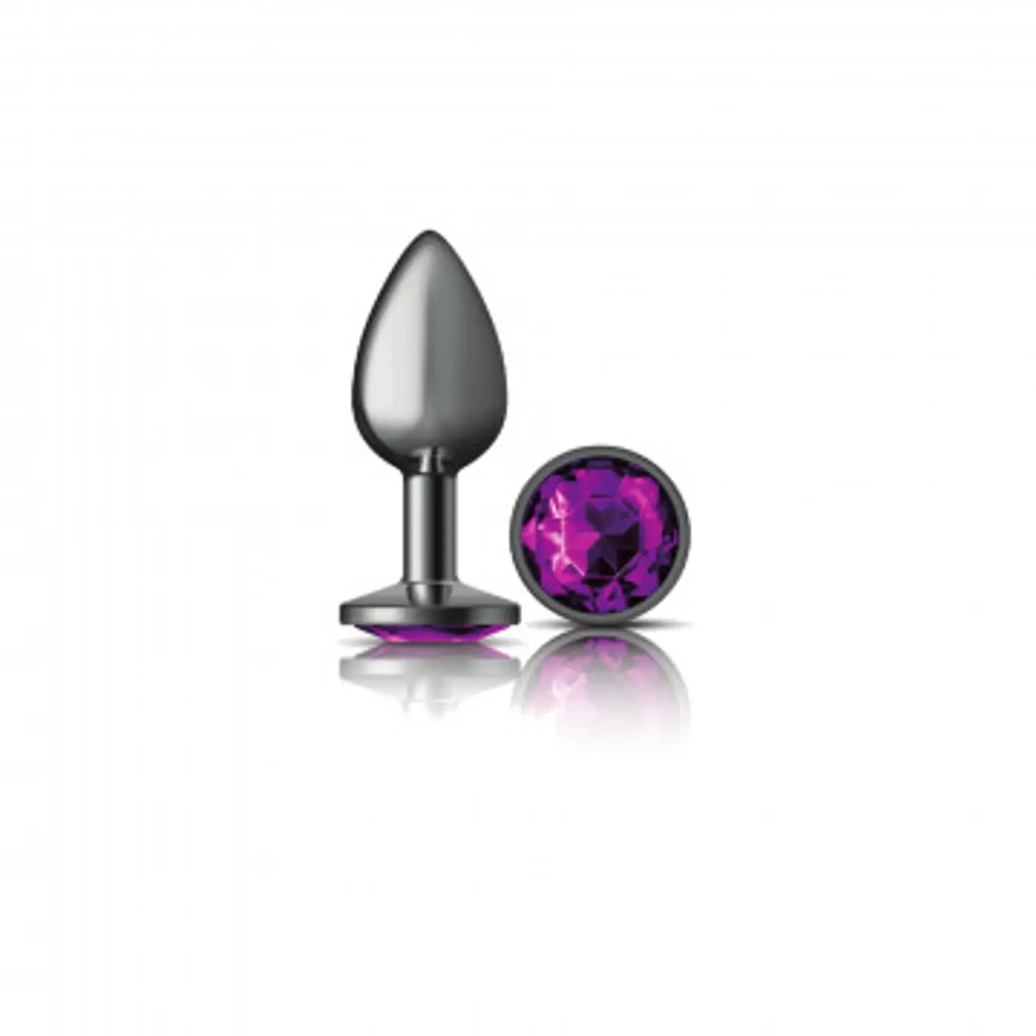 Cheeky Charms Round Purple Small Gunmetal Butt Plug Viben