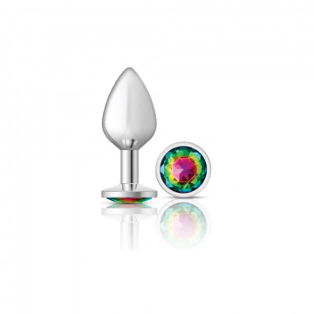 Cheeky Charms Round Rainbow Medium Silver Plug Viben