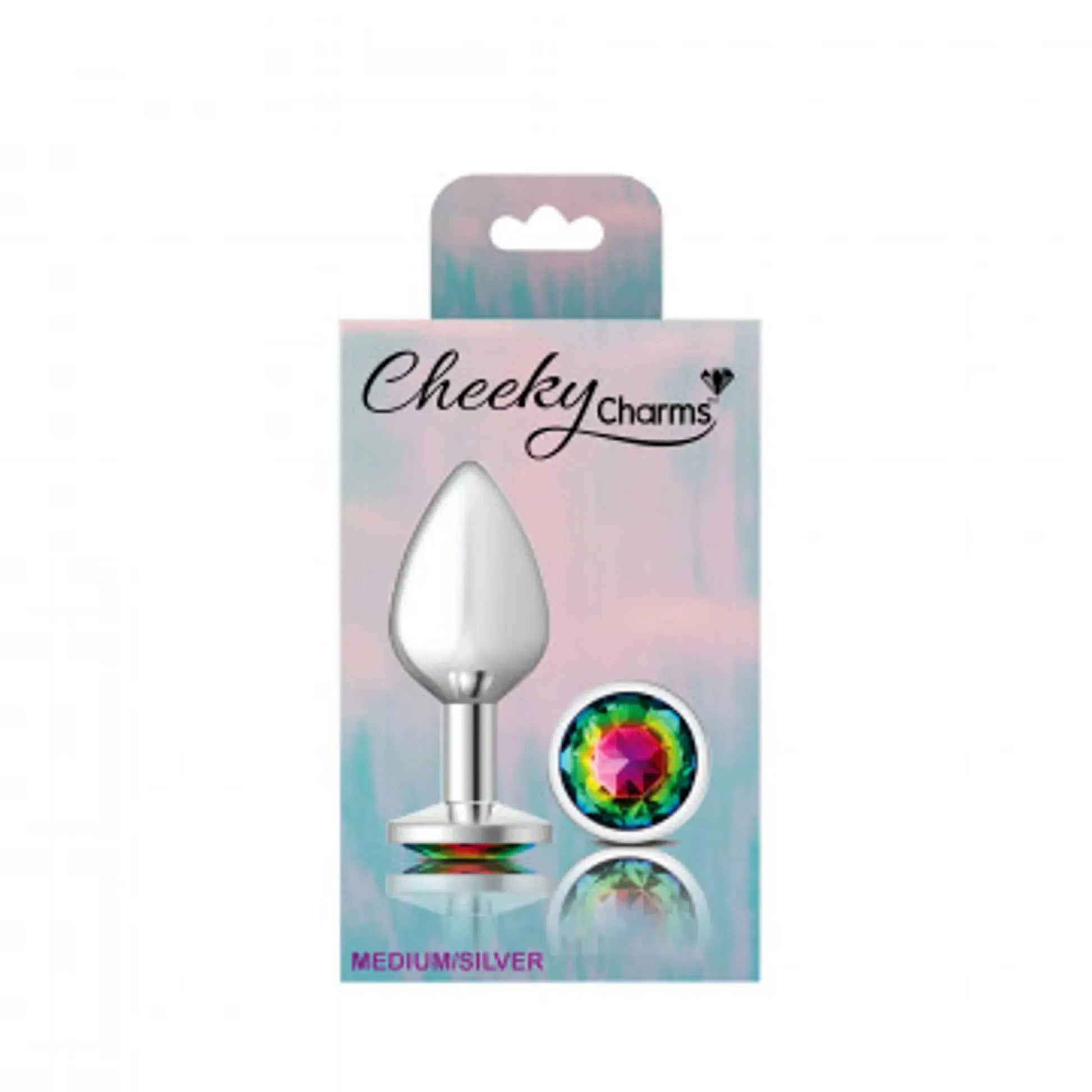 Cheeky Charms Round Rainbow Medium Silver Plug Viben
