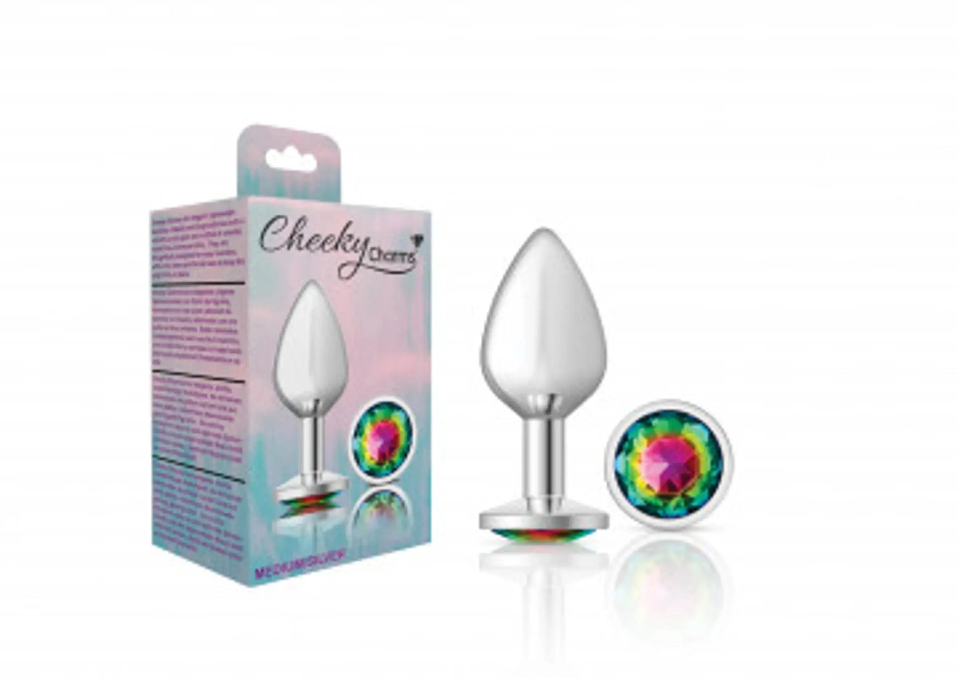 Cheeky Charms Round Rainbow Medium Silver Plug Viben