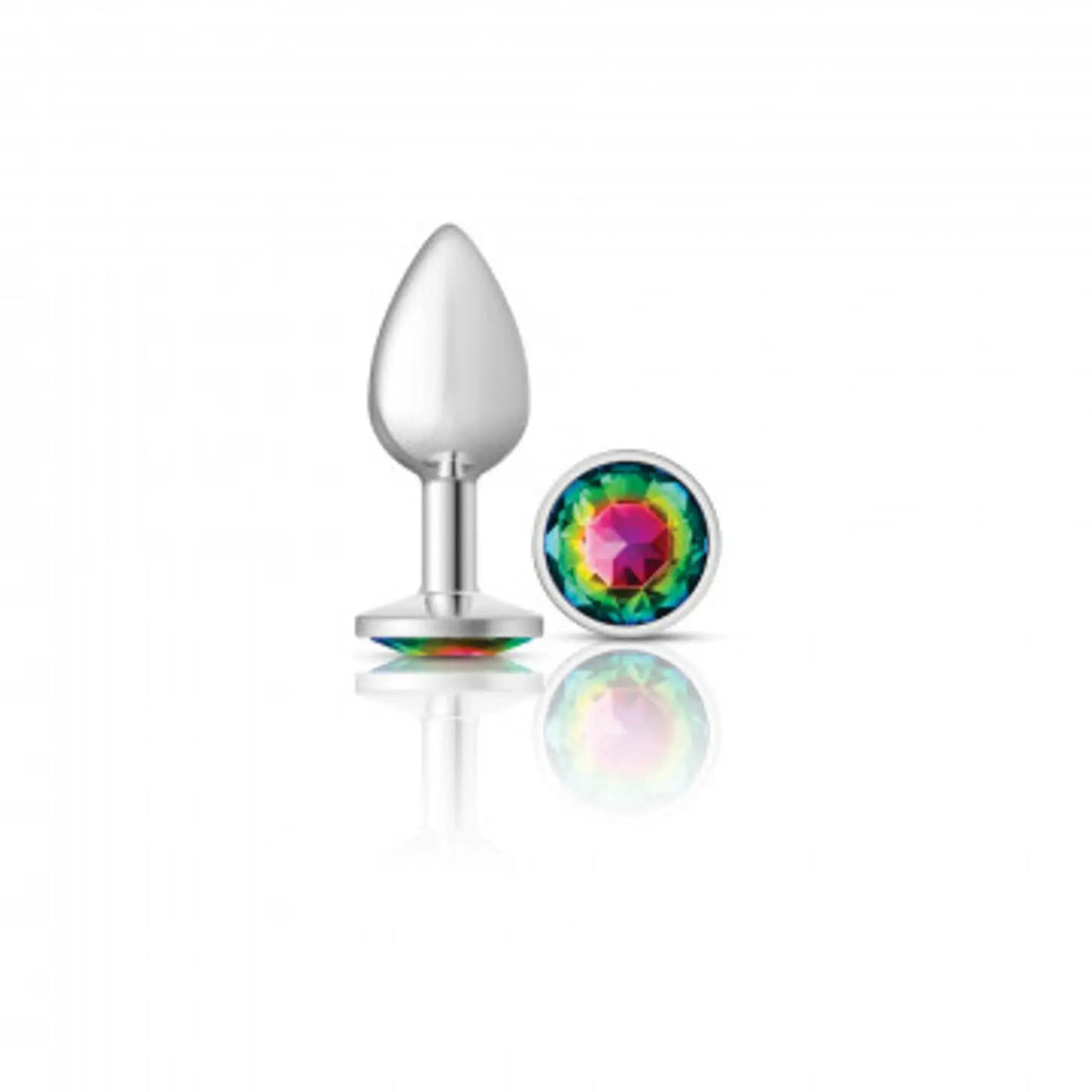 Cheeky Charms Small Round Rainbow Silver Plug Viben