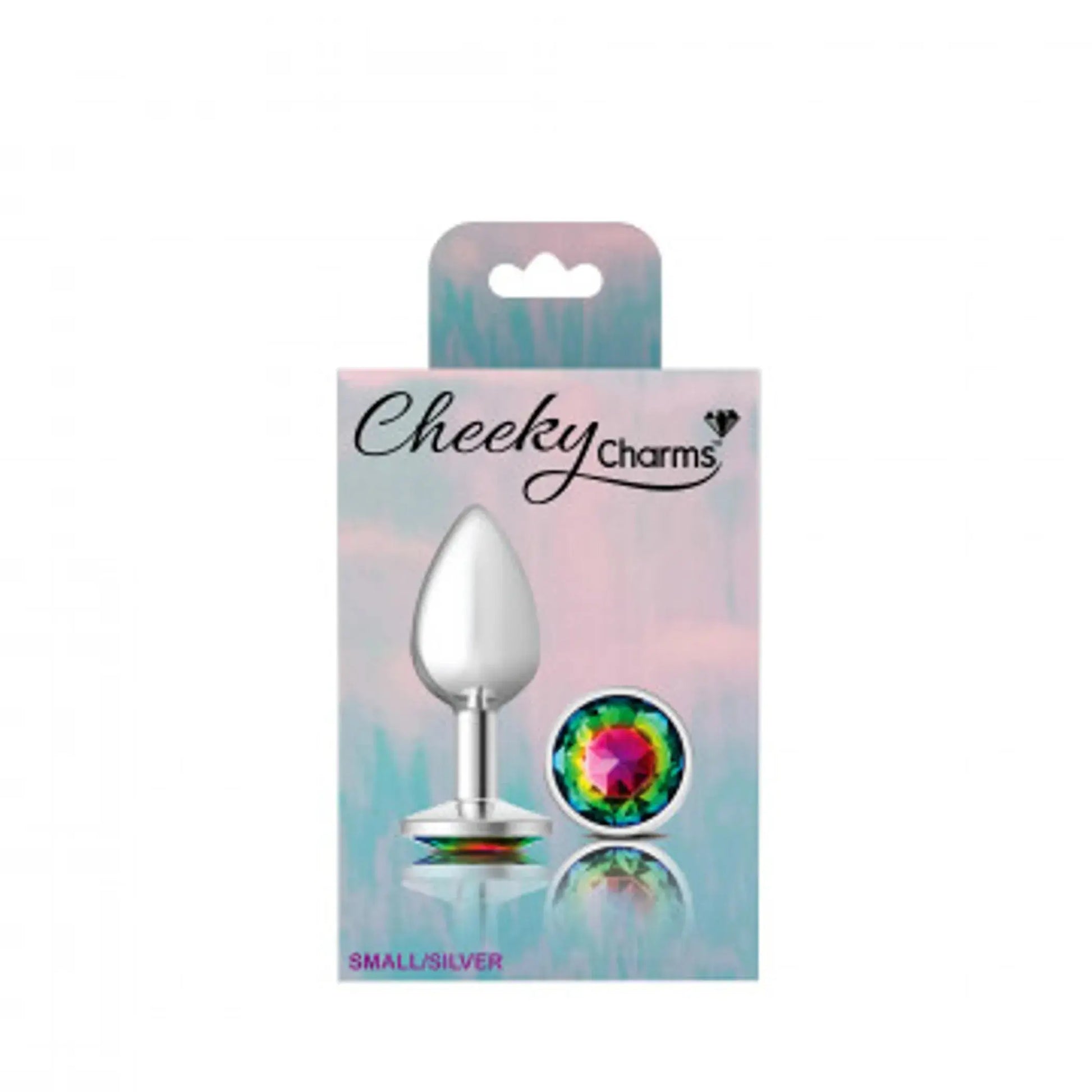 Cheeky Charms Small Round Rainbow Silver Plug Viben