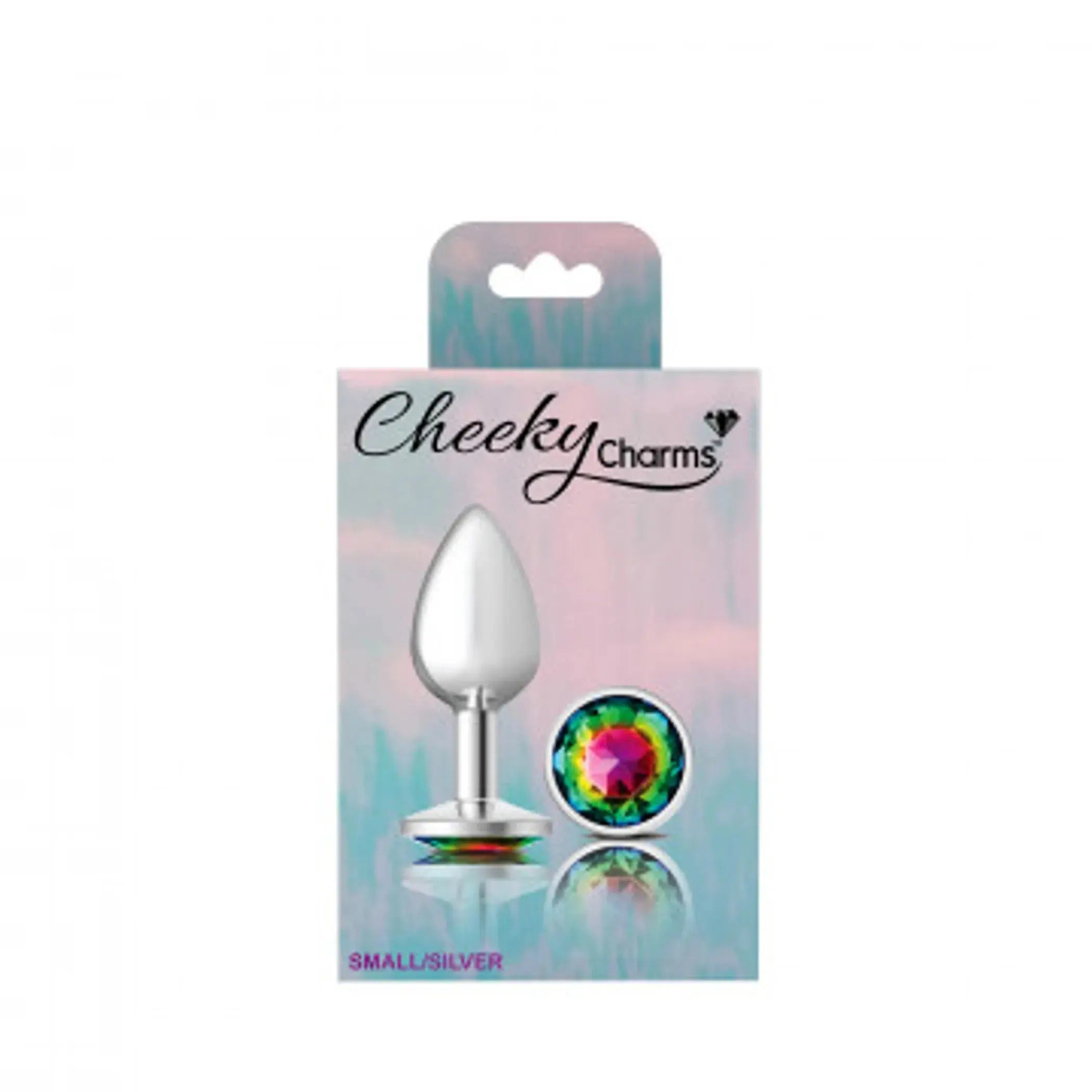 Cheeky Charms Small Round Rainbow Silver Plug Viben
