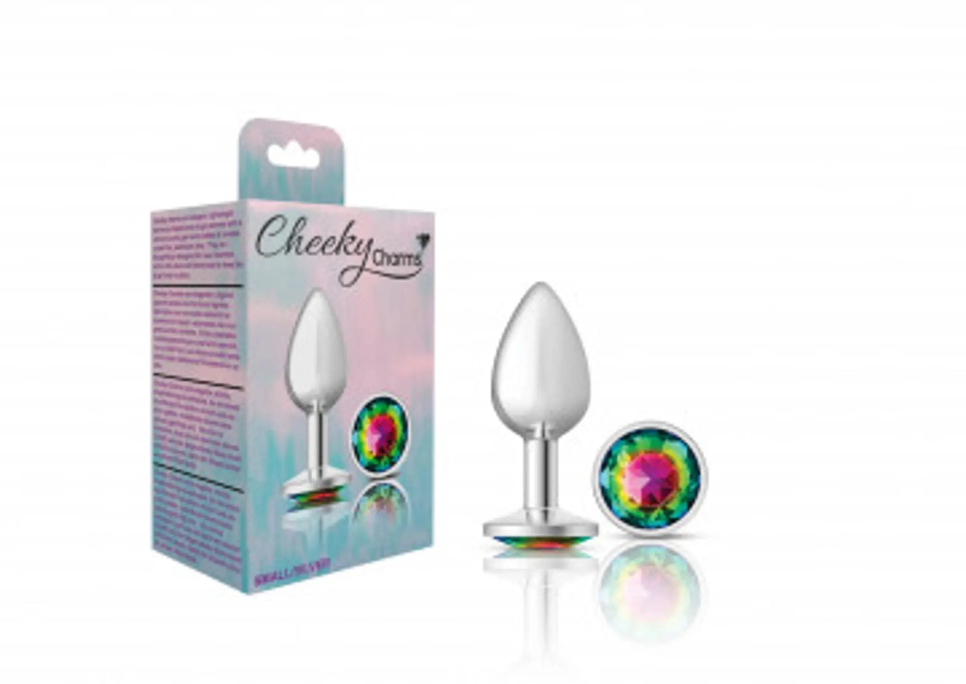 Cheeky Charms Small Round Rainbow Silver Plug Viben