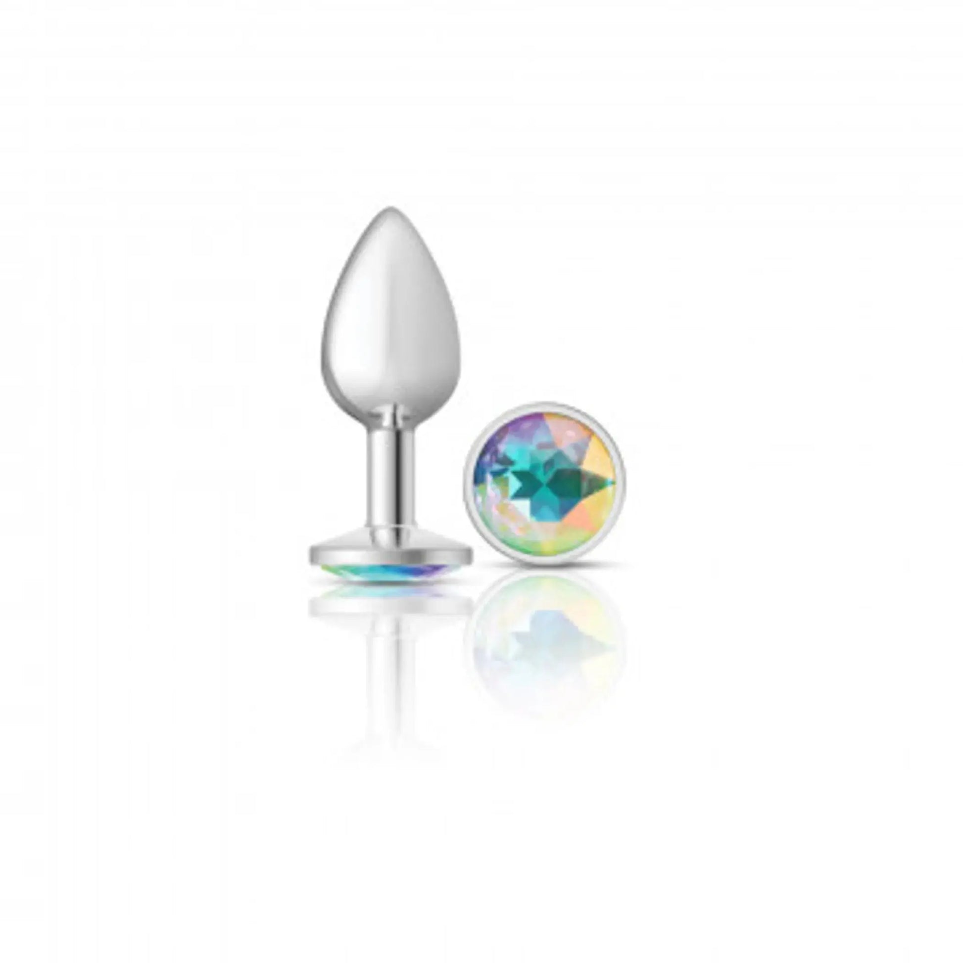 Cheeky Charms Small Silver Clear Iridescent Plug Viben