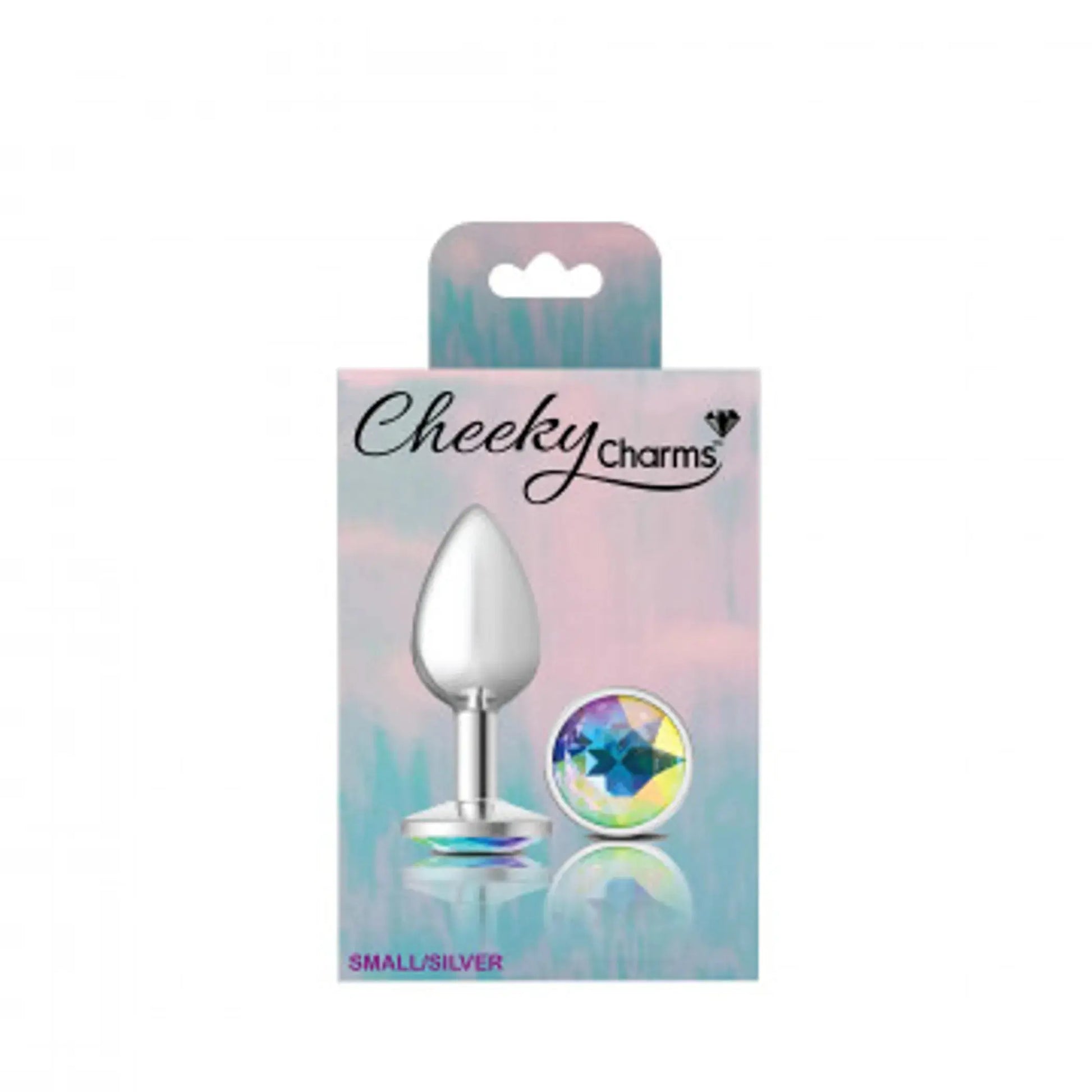 Cheeky Charms Small Silver Clear Iridescent Plug Viben
