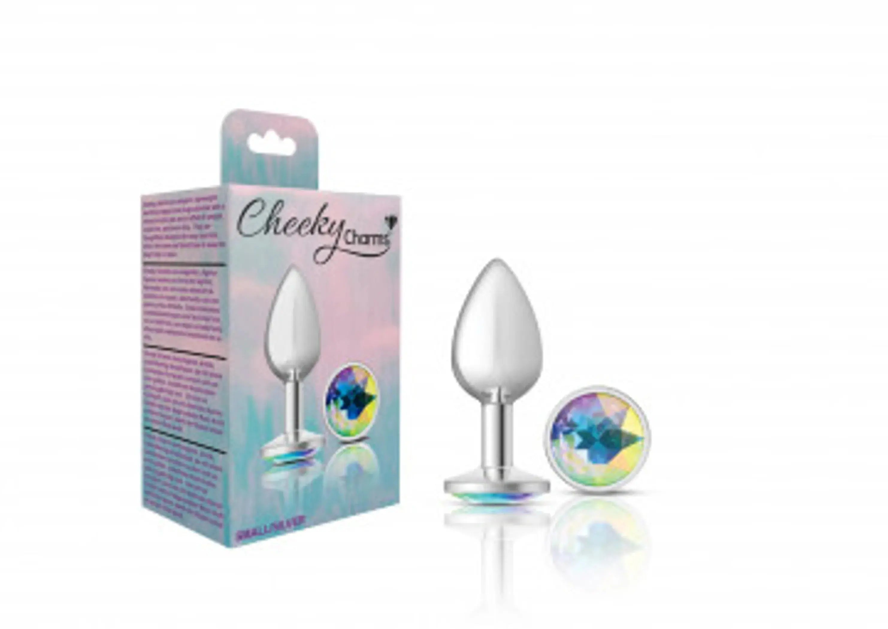 Cheeky Charms Small Silver Clear Iridescent Plug Viben