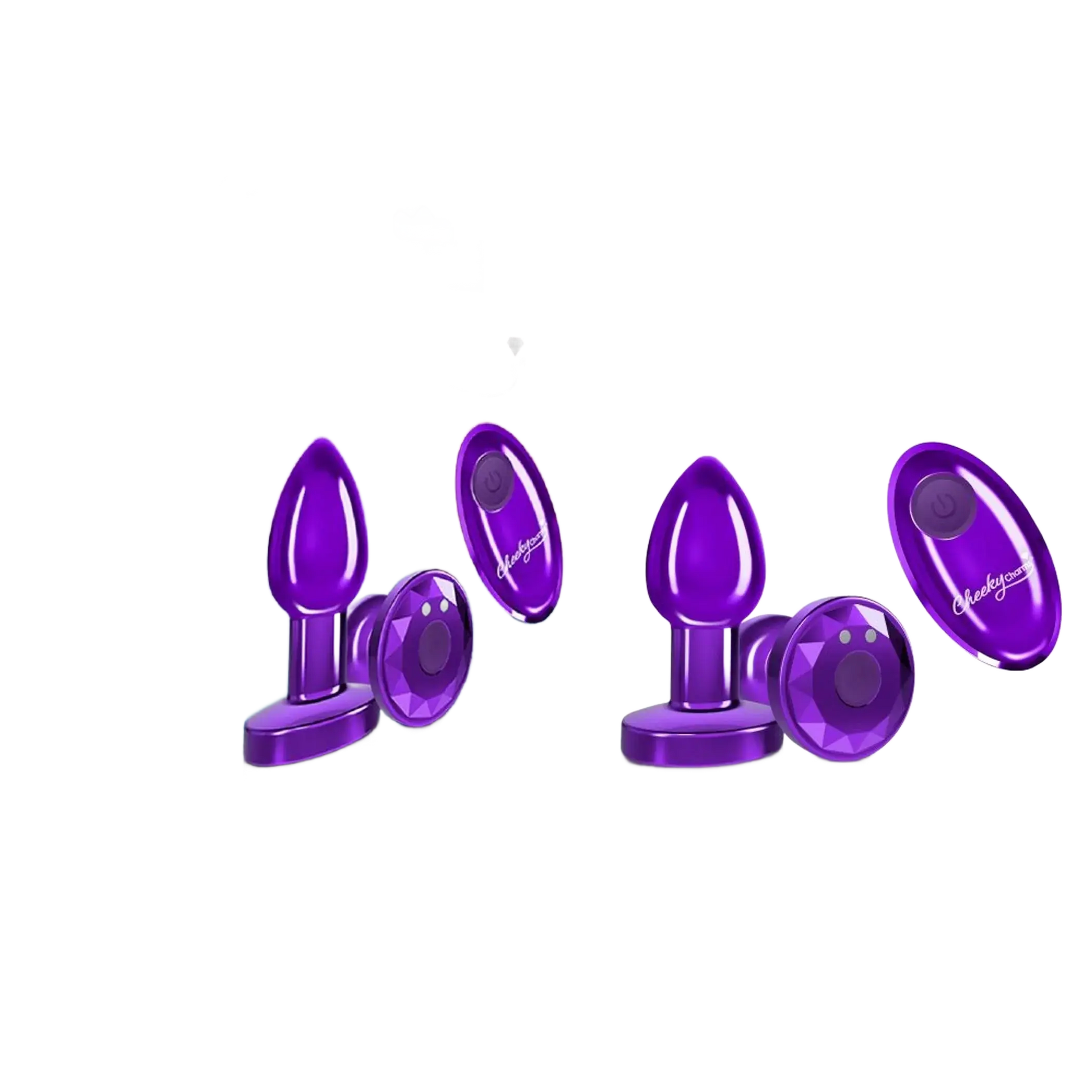 CHEEKY CHARMS VIBRATING METAL PLUG PURPLE SMALL W/ REMOTE Viben