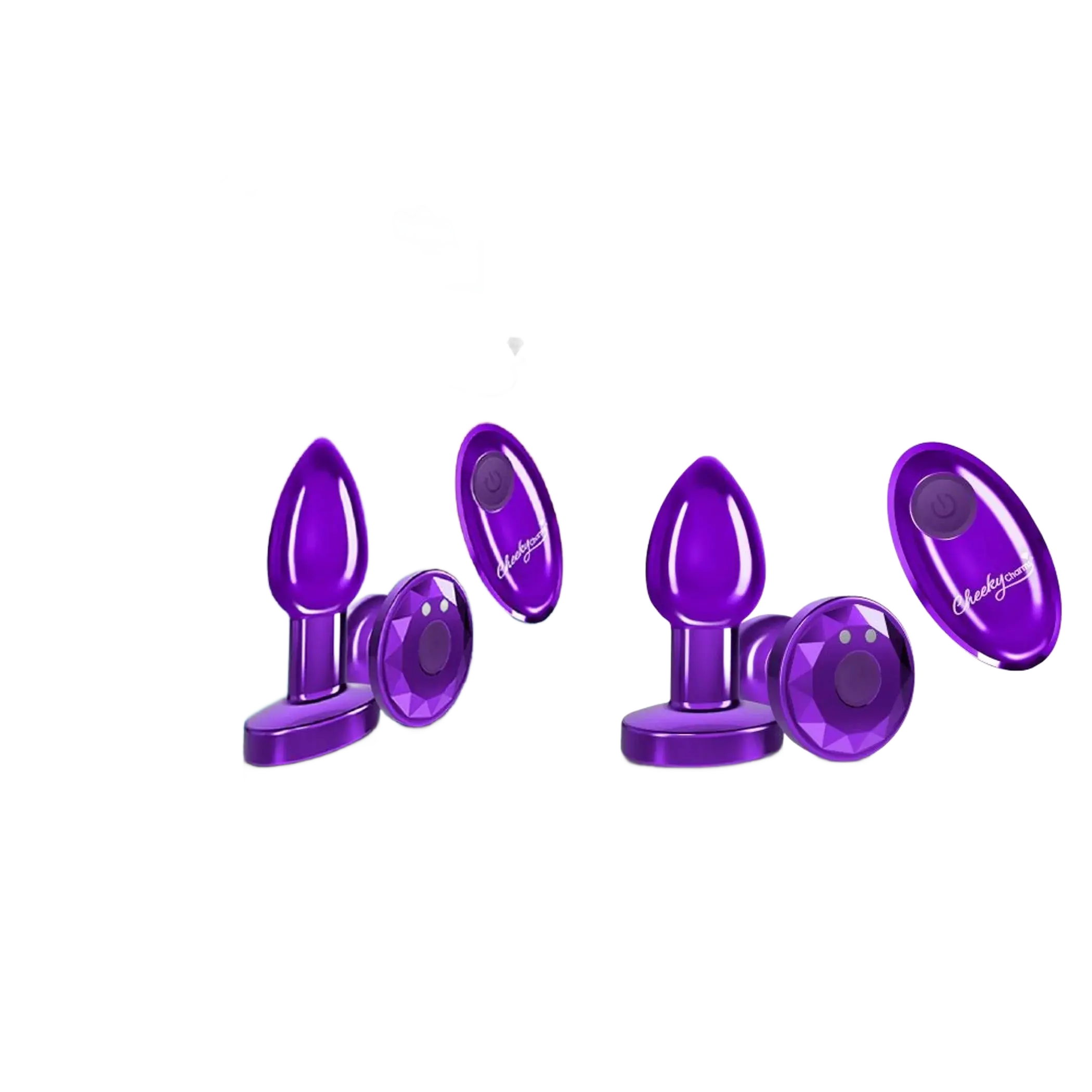 CHEEKY CHARMS VIBRATING METAL PLUG PURPLE SMALL W/ REMOTE Viben