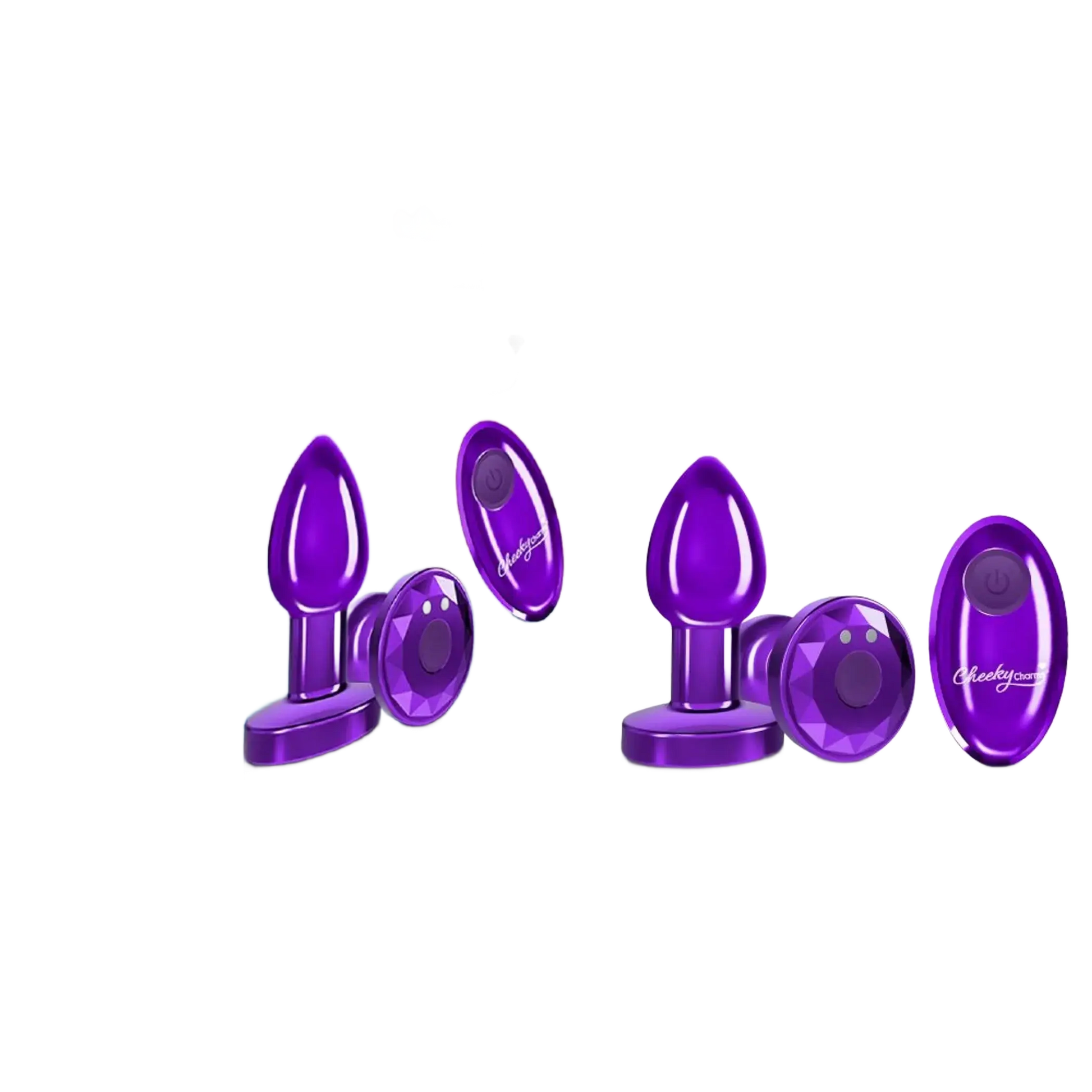 CHEEKY CHARMS VIBRATING METAL PLUG PURPLE SMALL W/ REMOTE Viben