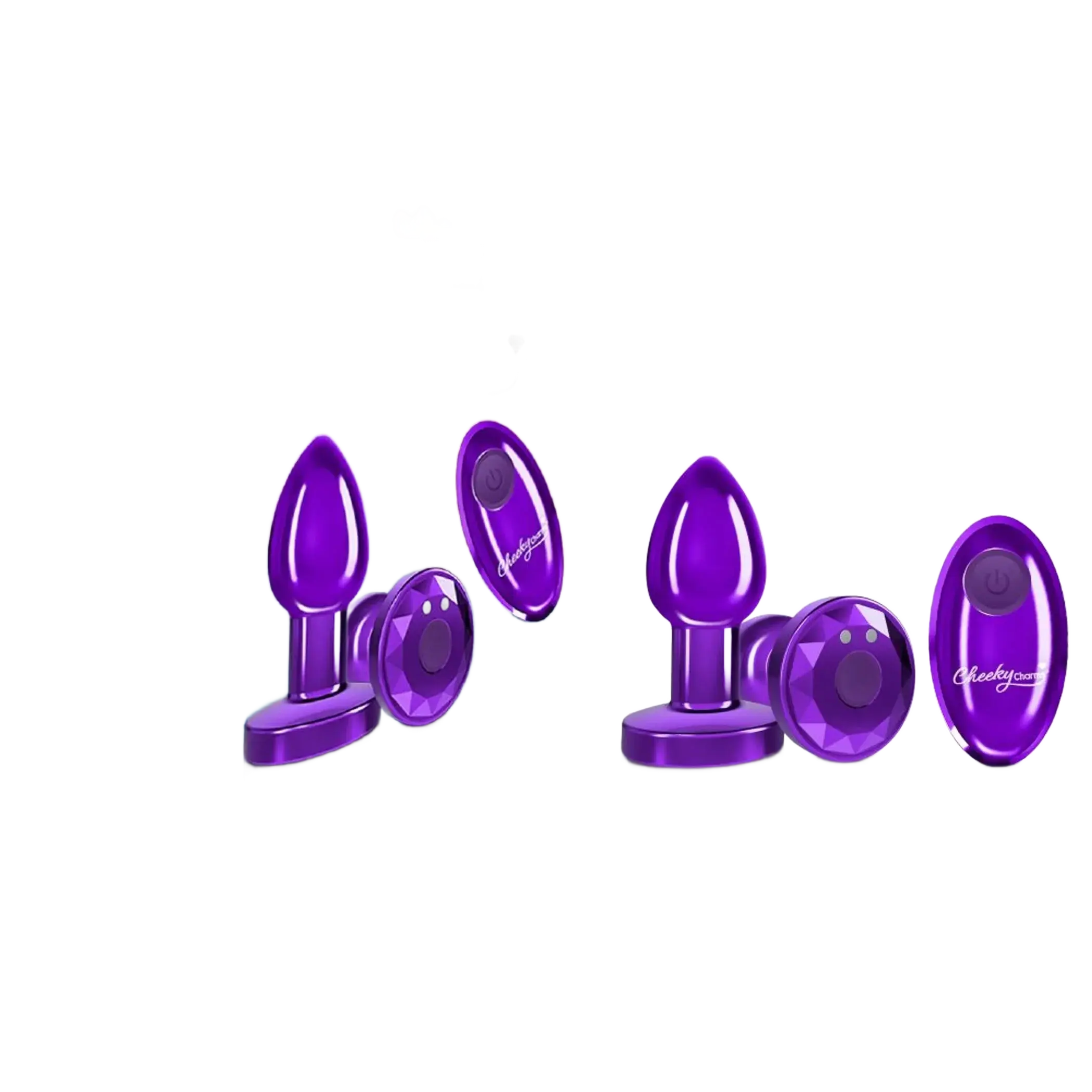 CHEEKY CHARMS VIBRATING METAL PLUG PURPLE SMALL W/ REMOTE Viben