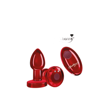 CHEEKY CHARMS VIBRATING METAL PLUG RED SMALL W/ REMOTE Viben
