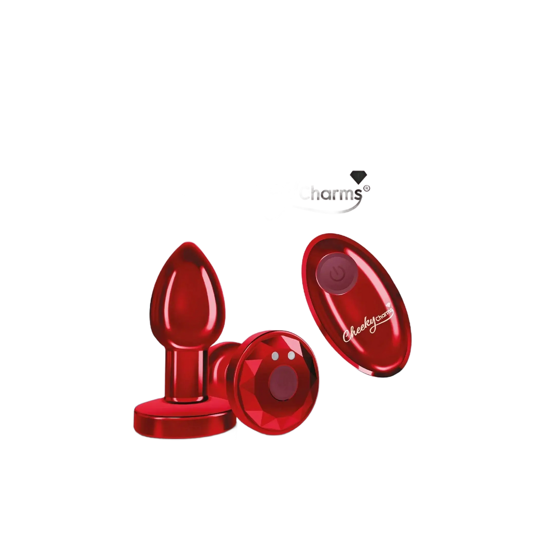 CHEEKY CHARMS VIBRATING METAL PLUG RED SMALL W/ REMOTE Viben