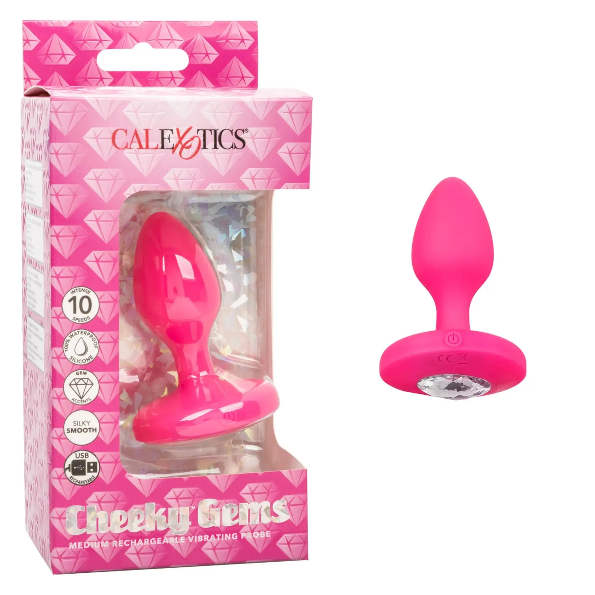 Cheeky Gems Vibrating Probe Medium Pink California Exotic Novelties