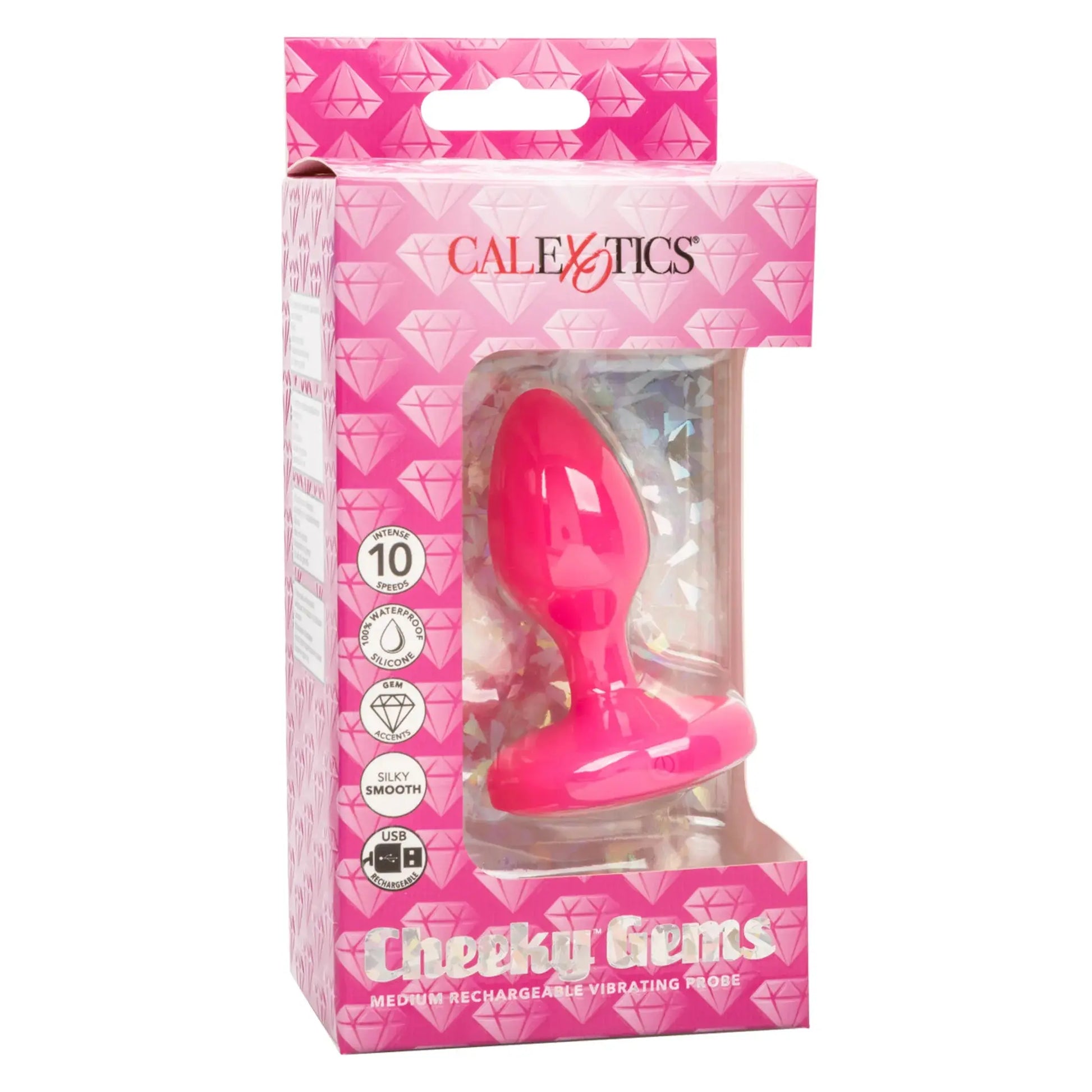Cheeky Gems Vibrating Probe Medium Pink California Exotic Novelties