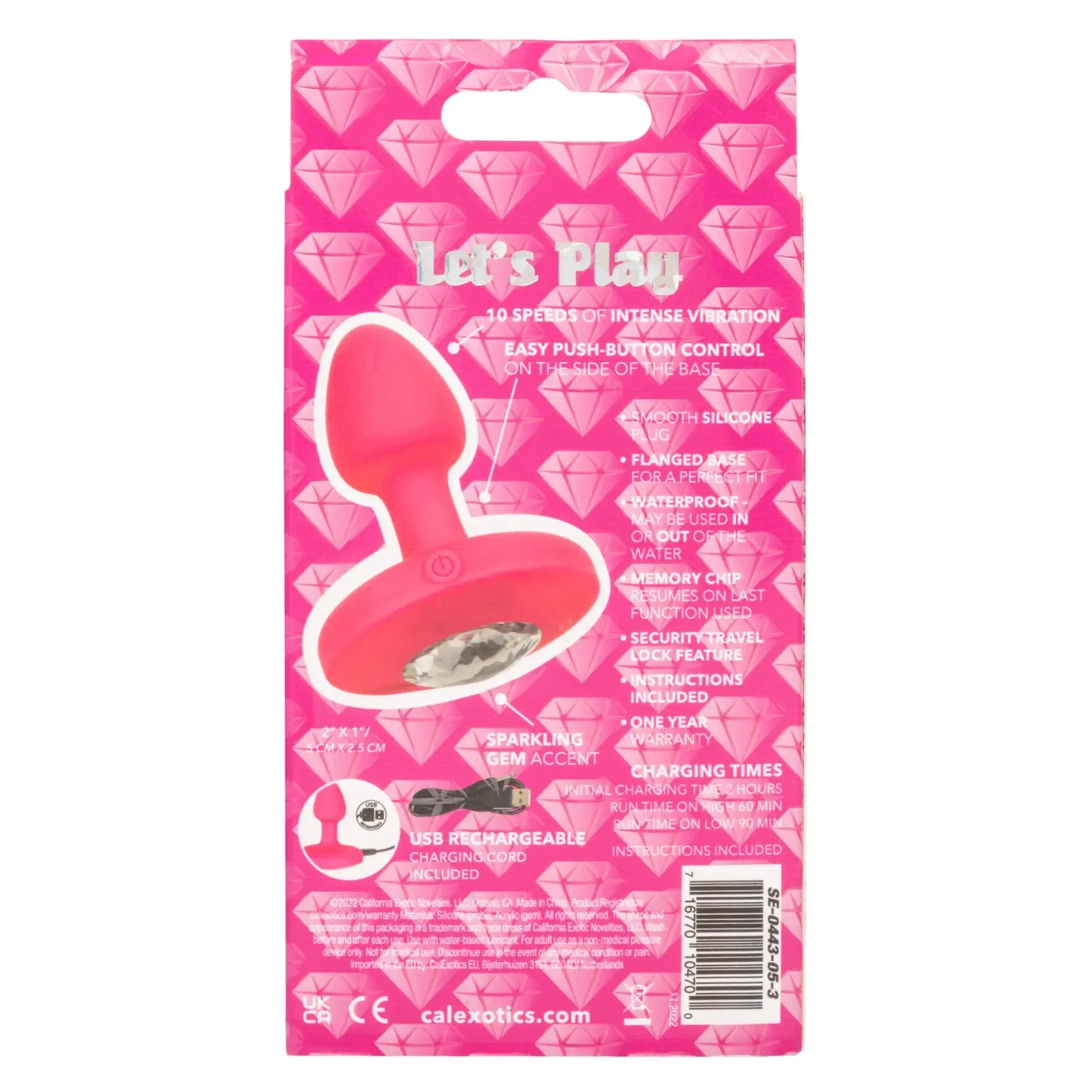 Cheeky Gems Vibrating Probe Small Pink California Exotic Novelties
