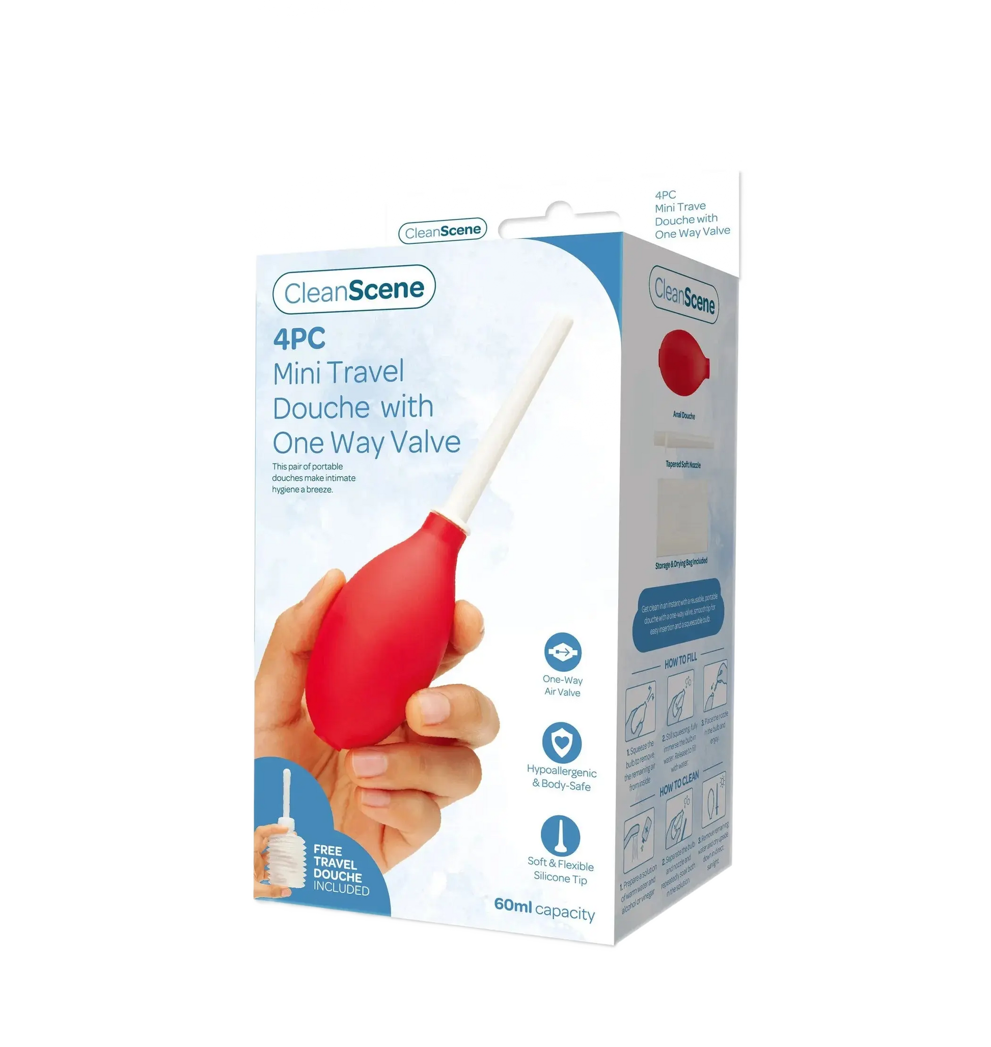 CLEANSCENE MINI TRAVEL DOUCHE W/ ONE WAY VALVE X-Gen Products