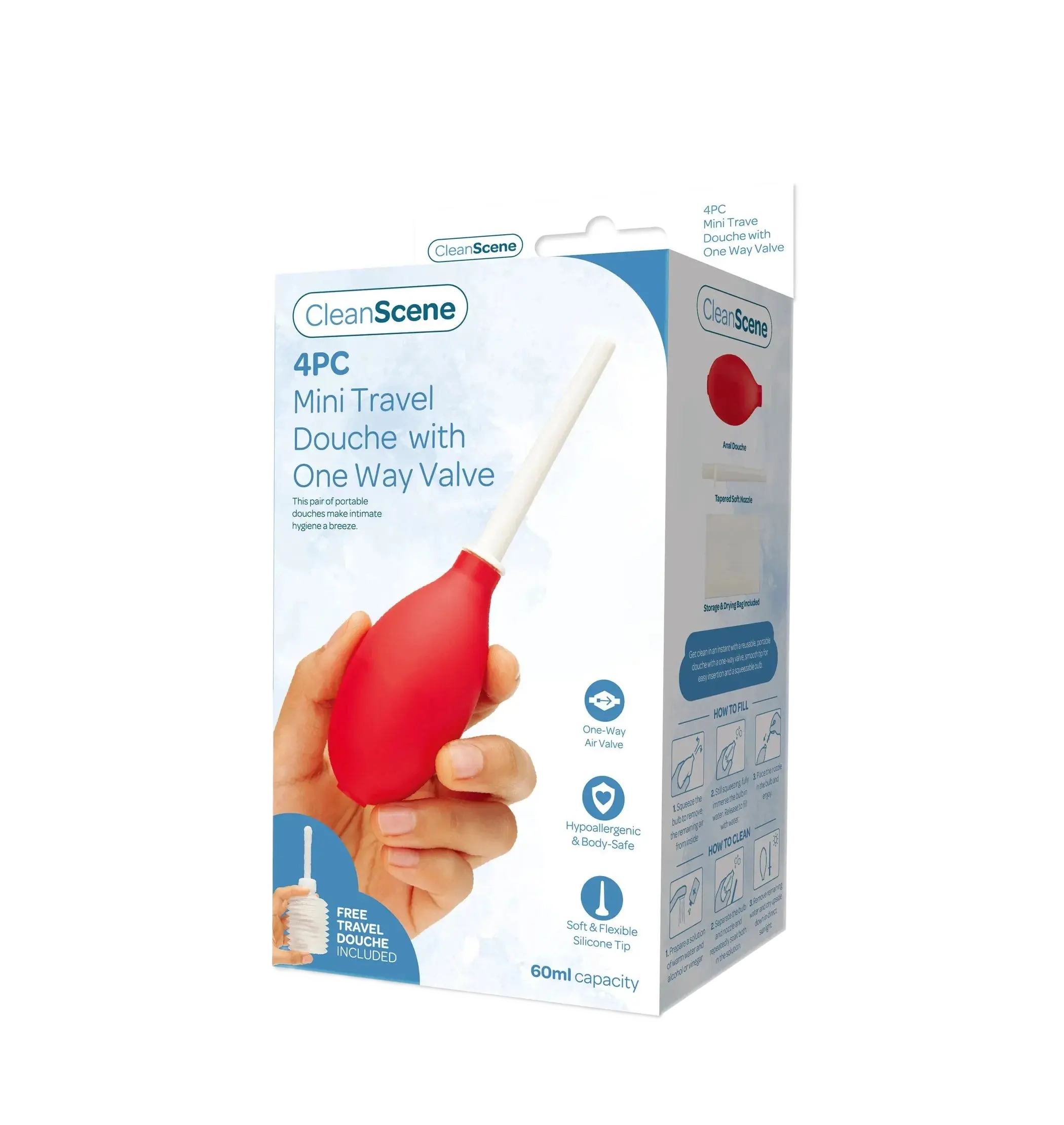 CLEANSCENE MINI TRAVEL DOUCHE W/ ONE WAY VALVE X-Gen Products