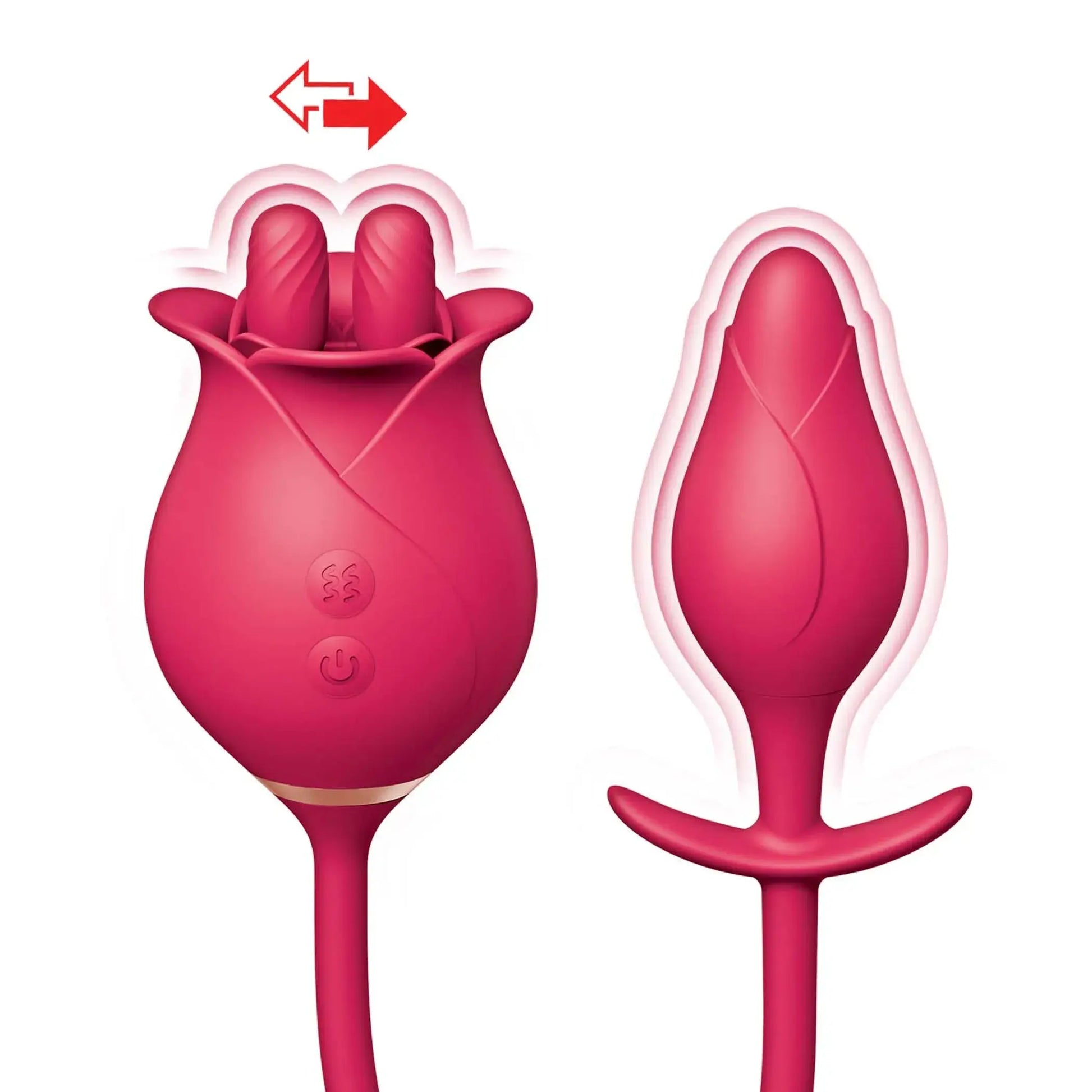 Clit-Tastic Tulip Finger Massager & Plug Red Nasstoys