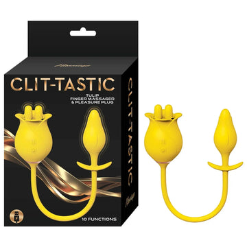 Clit-Tastic Tulip Finger Massager & Plug Yellow Nasstoys