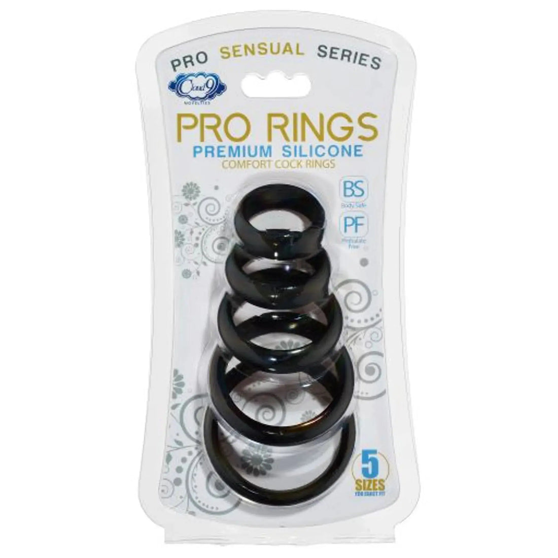 Cloud 9 Comfort Cock Rings With Flat Back 5-Pack Cloud 9 Novelties