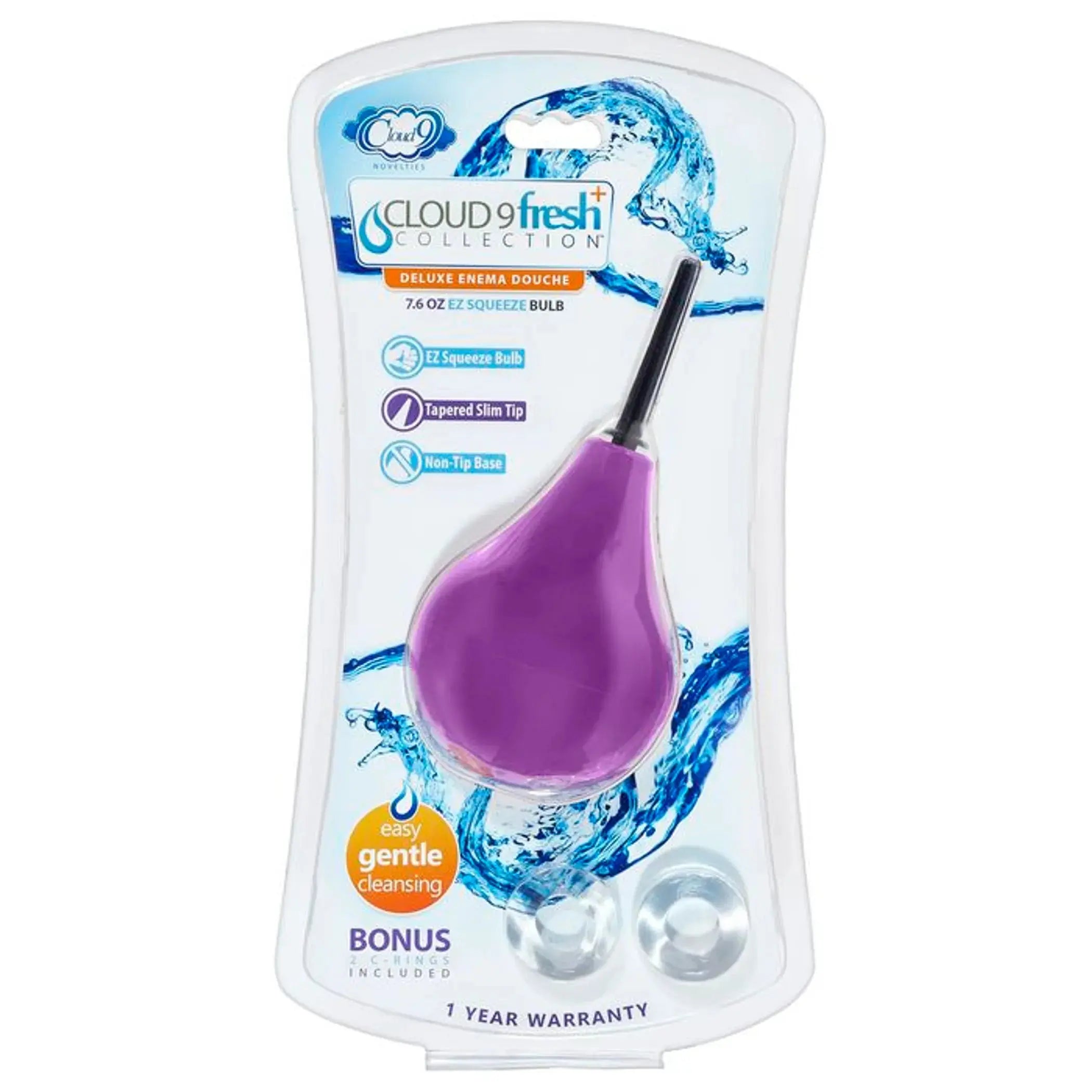 Cloud 9 Fresh Deluxe Soft Tip Enema Douche with C-Rings Cloud 9 Novelties