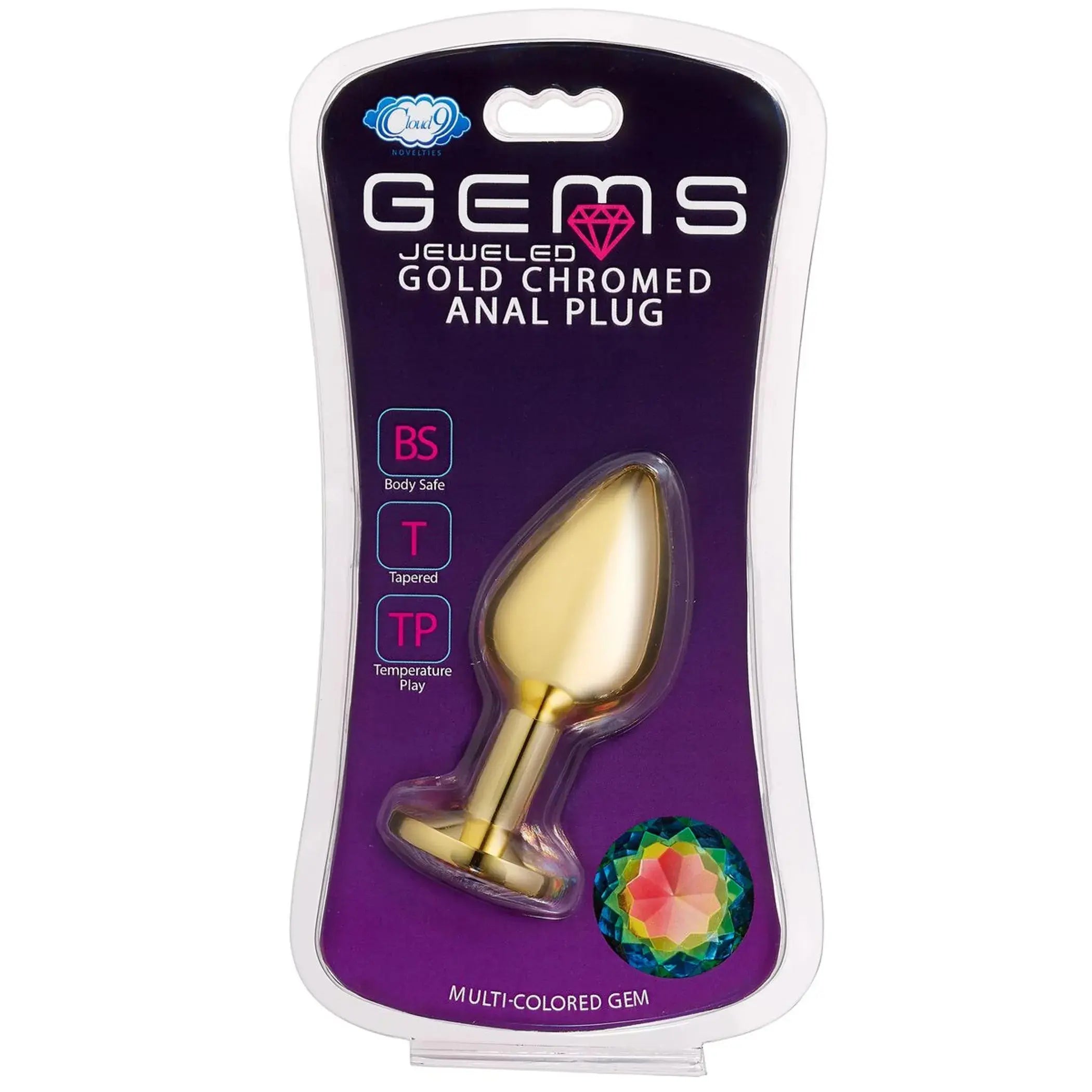 Cloud 9 Gems Gold Anal Plug Medium Cloud 9 Novelties