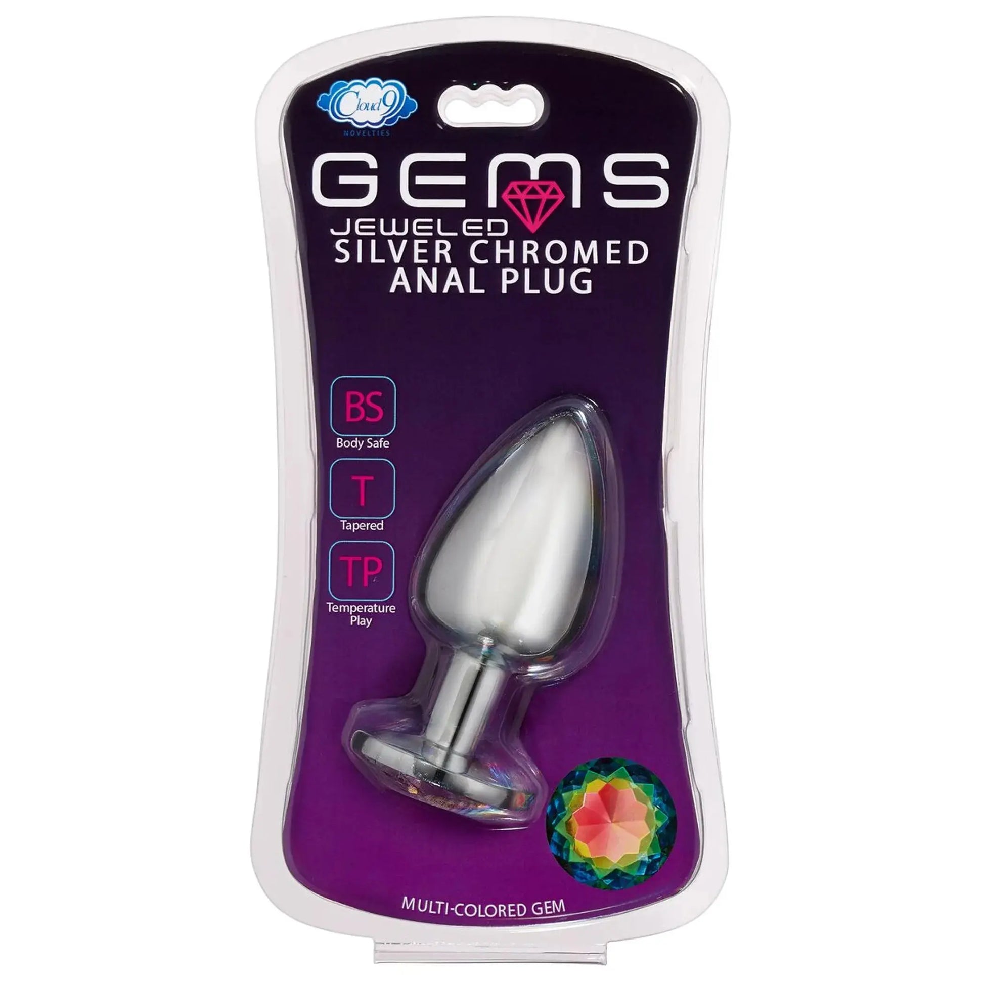 Cloud 9 Gems Silver Chromed Anal Plug Large Cloud 9 Novelties