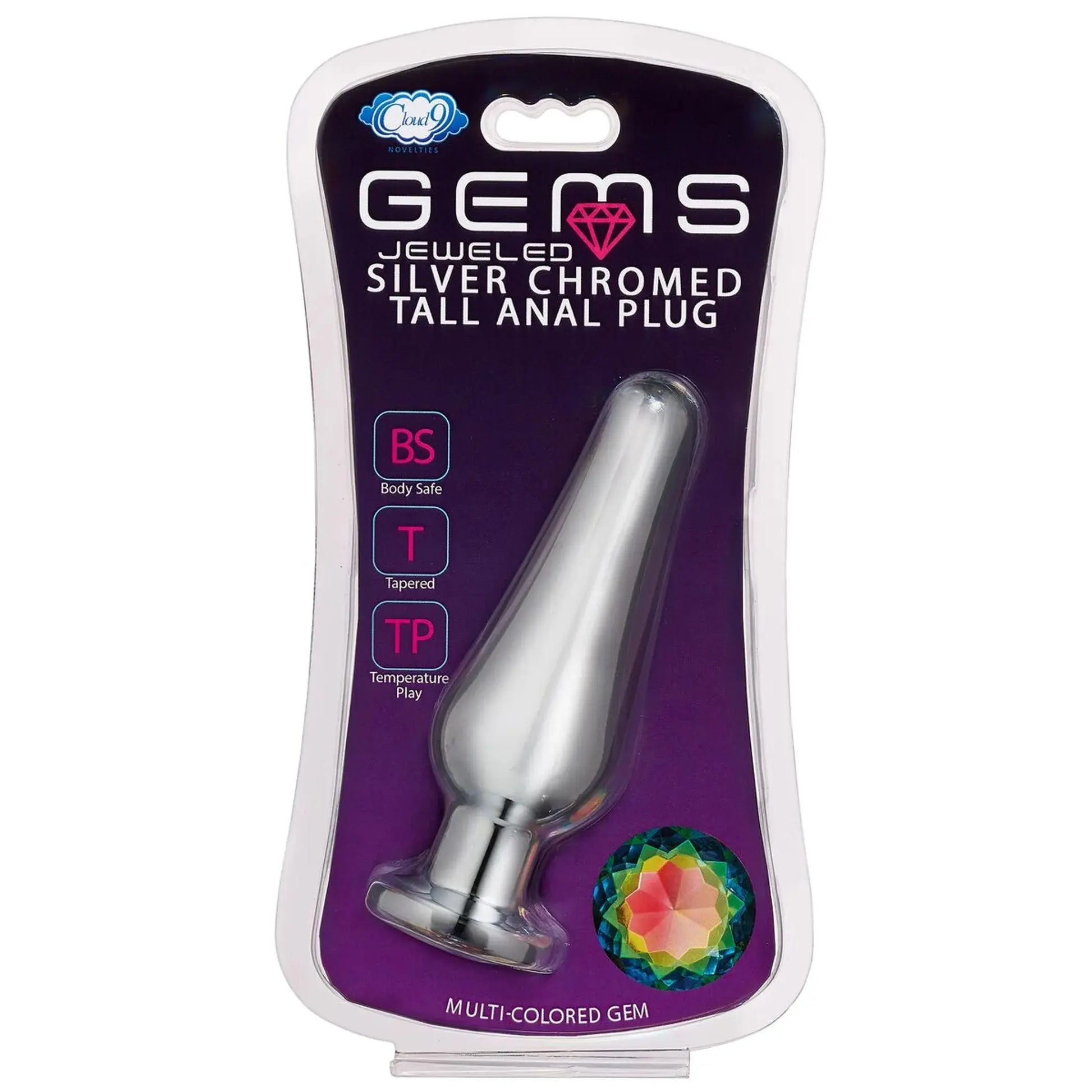 Cloud 9 Gems Silver Chromed Medium Anal Plug Cloud 9 Novelties