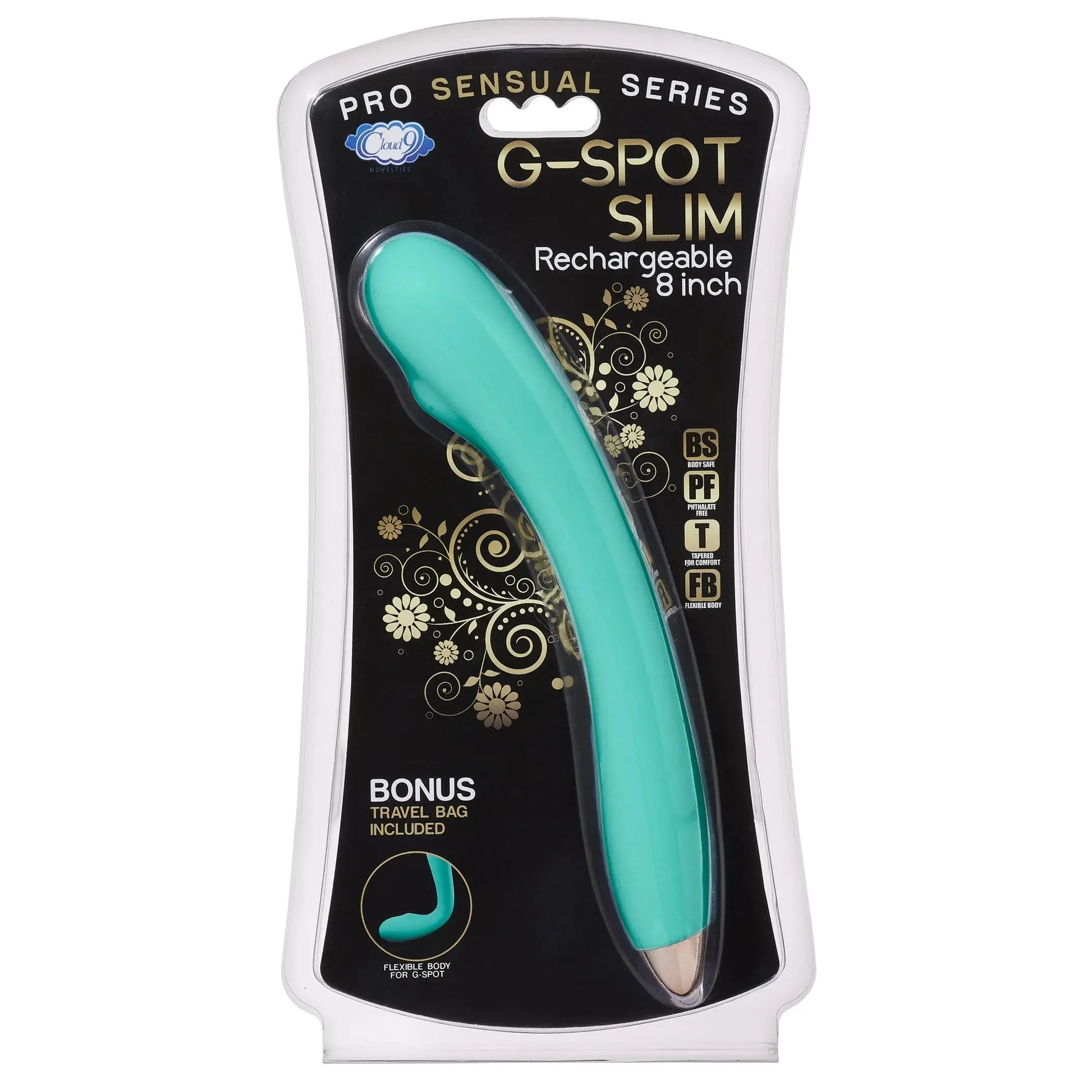 Cloud 9 Rechargeable G-Spot Slim Vibrator 8 Inch Teal Cloud 9 Novelties