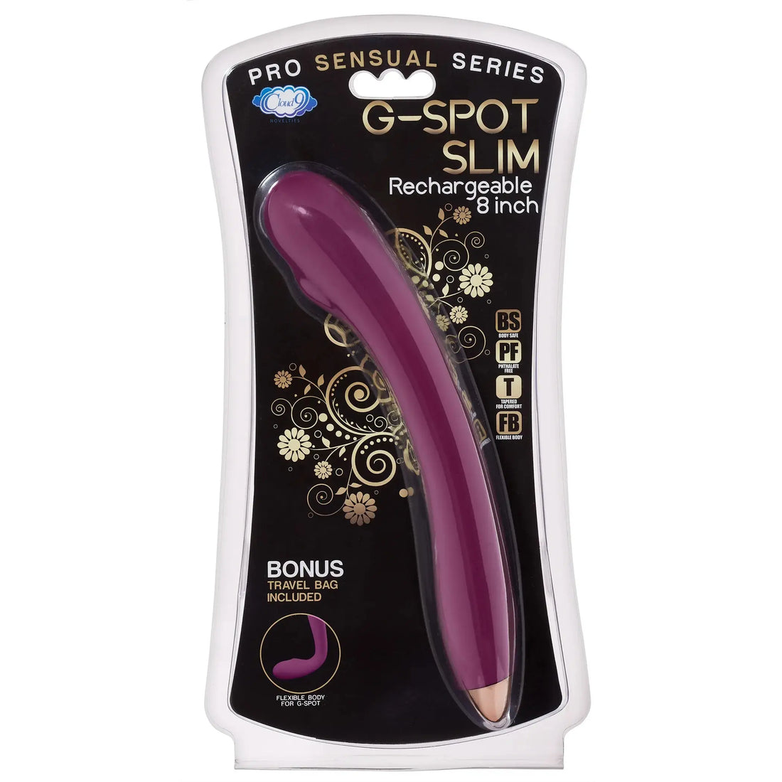 Cloud 9 Rechargeable G-Spot Slim Vibrator 8 Inches Plum Cloud 9 Novelties