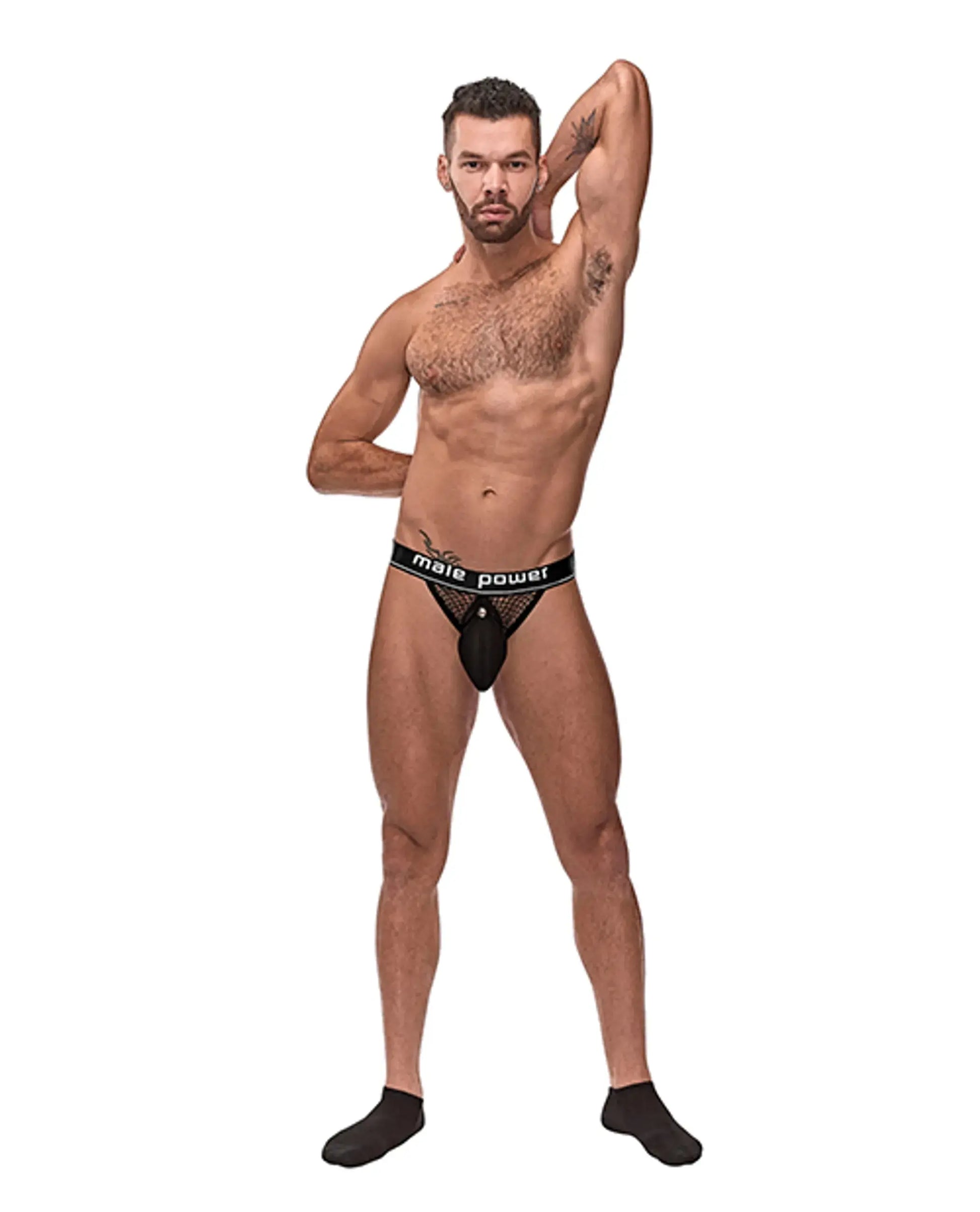Cock Pit Cock Ring Jock Black L/XL Male Power Lingerie