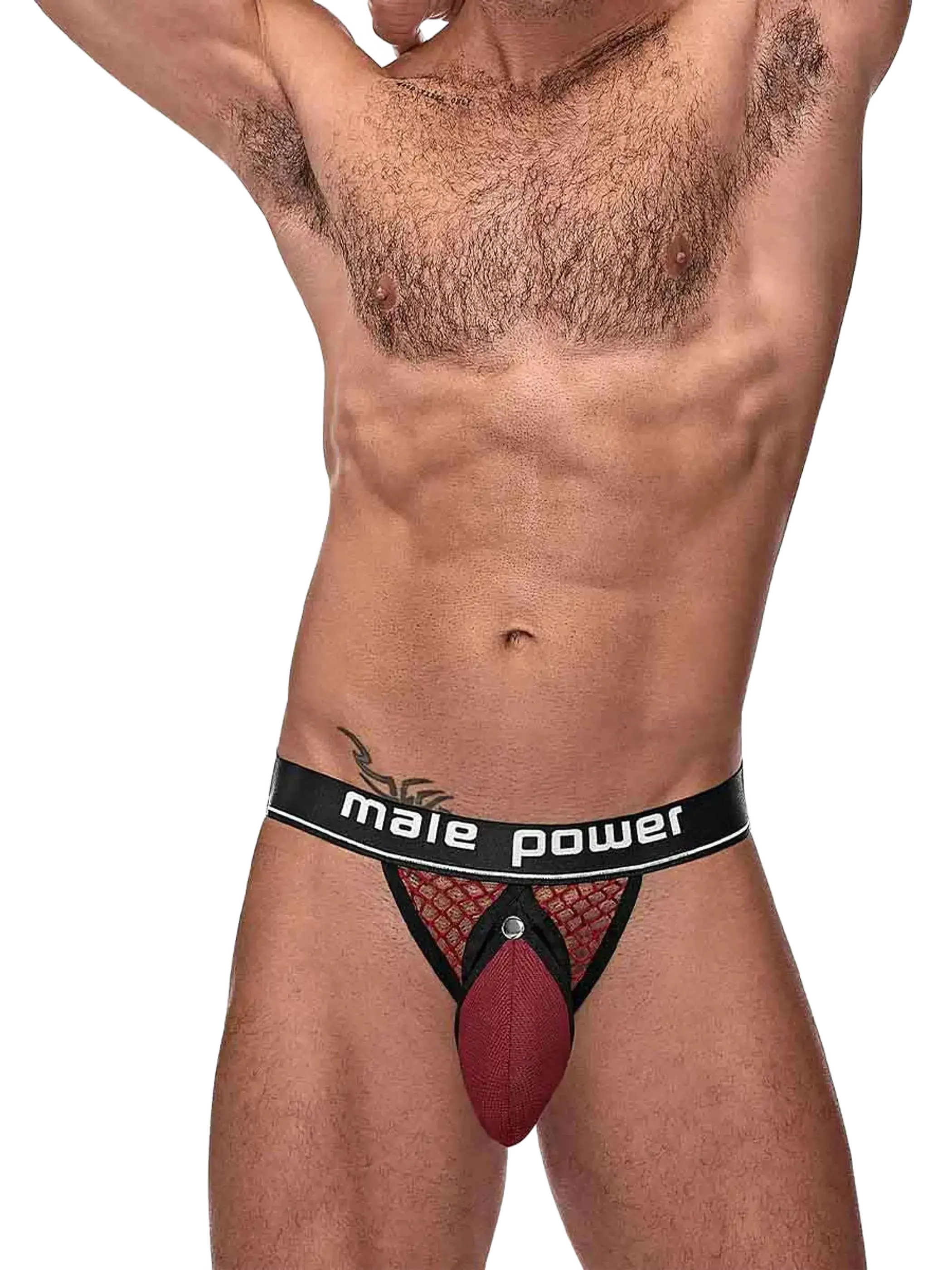 COCK PIT COCK RING JOCK BURGUNDY Male Power Lingerie