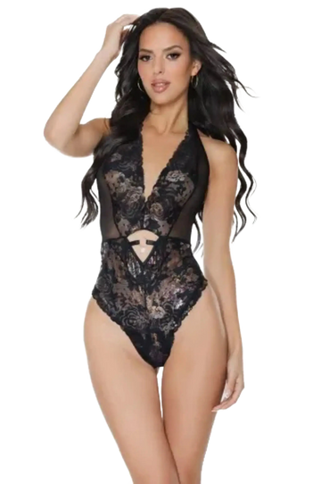 Coquette Crotchless Teddy - Color: Black | Pack Of: 1 | Style: Clothing Coquette