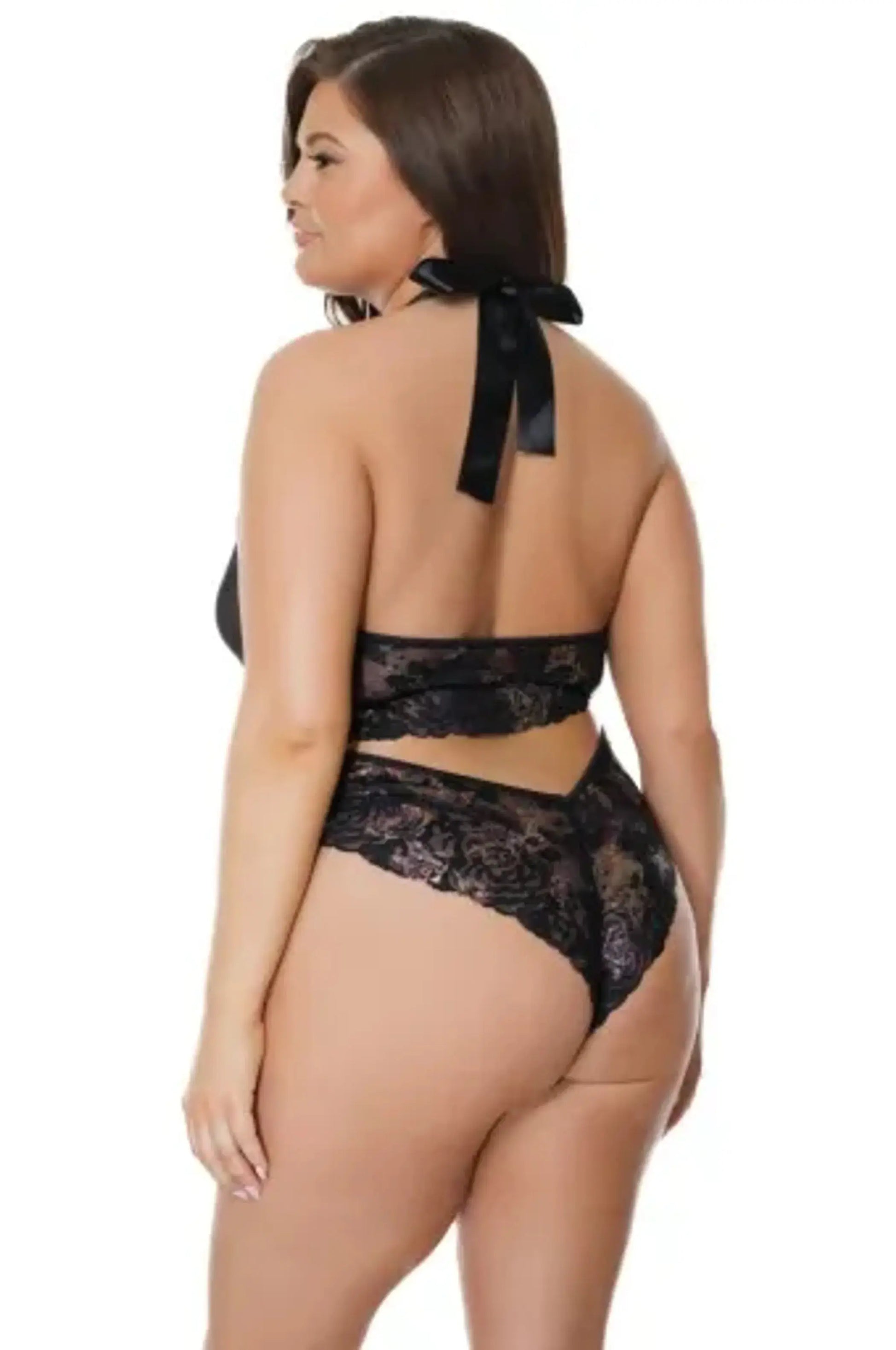 Coquette Crotchless Teddy - Color: Black | Pack Of: 1 | Style: Clothing Coquette