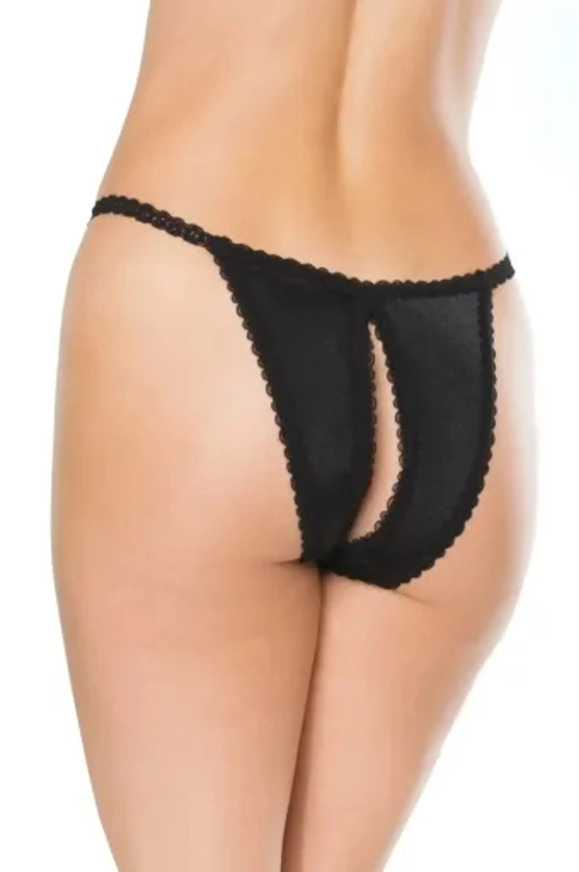 Coquette Crotchless Thong - Color: Black | Pack Of: 1 | Style: Legacy Coquette