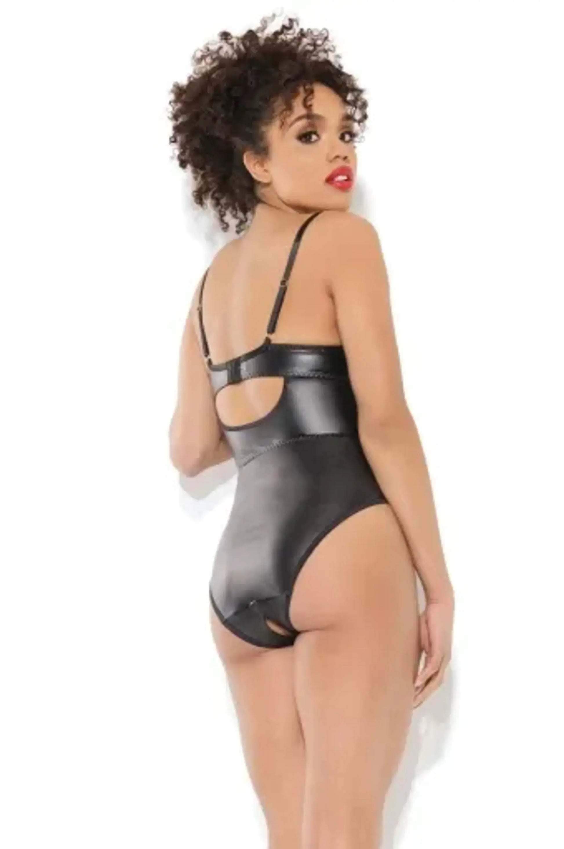 Coquette Sheer Crotchless Teddy - Color: Black | Pack Of: 1 | Style: Clothing Coquette