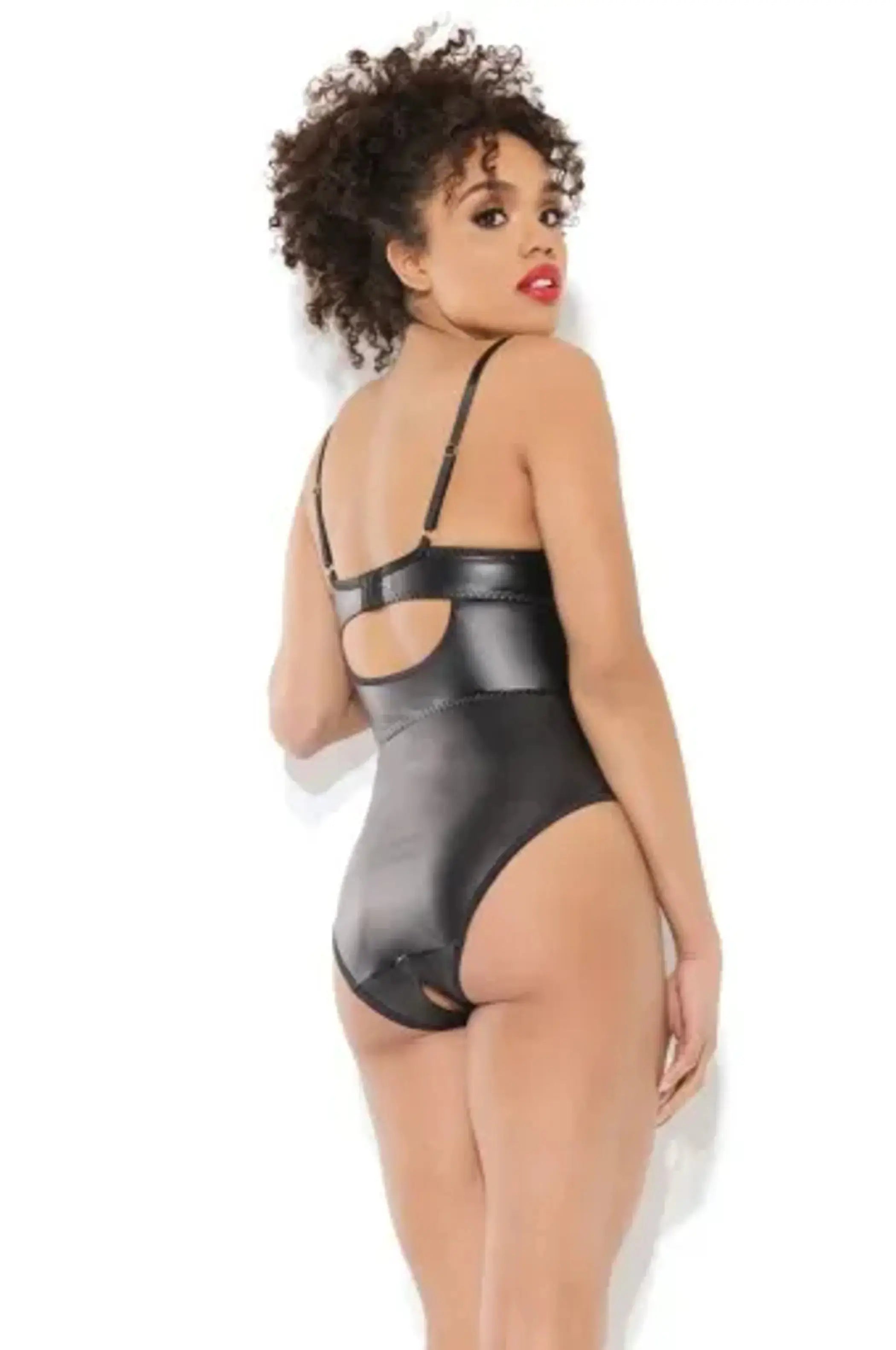 Coquette Sheer Crotchless Teddy - Color: Black | Pack Of: 1 | Style: Clothing Coquette