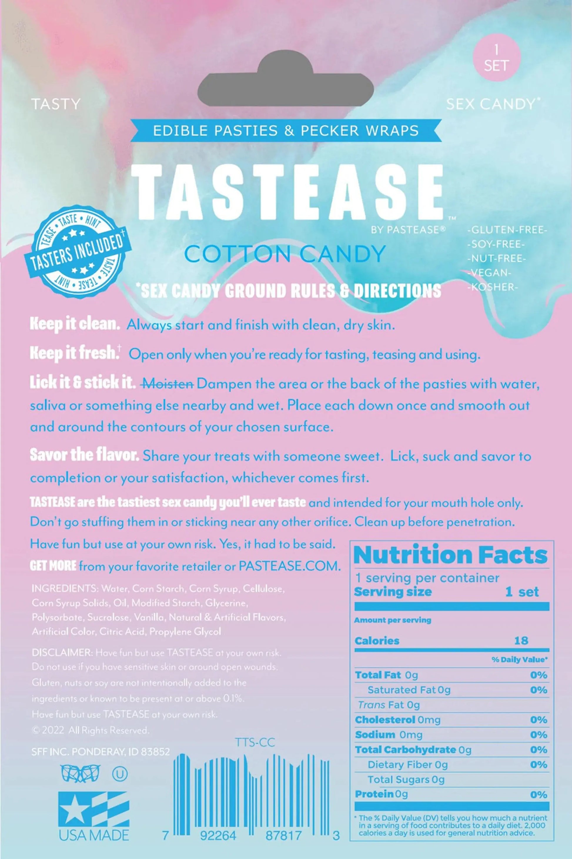 Cotton Candy Edible Nipple Pasties & Pecker Wraps Pastease