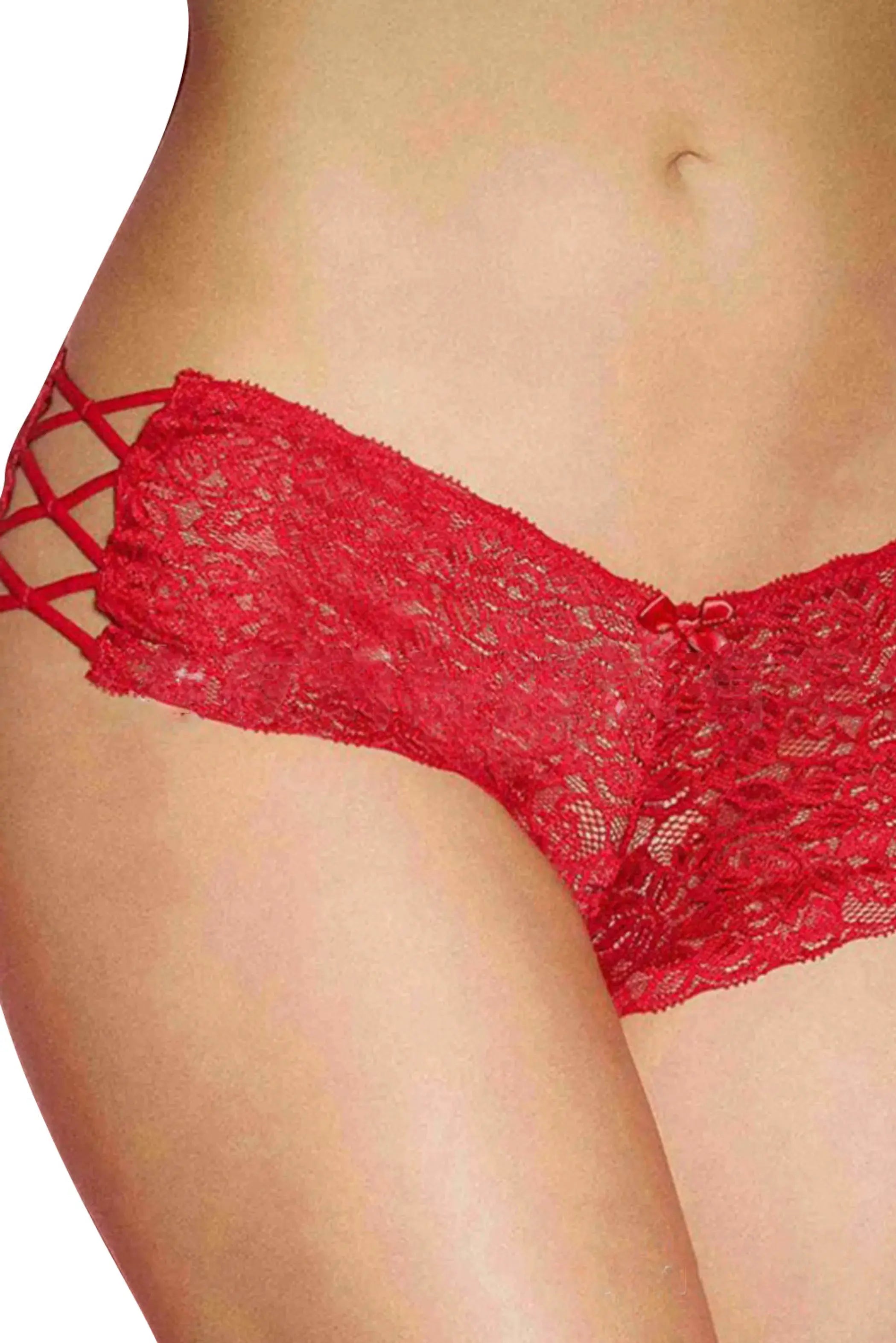 Crisscross Hollow-Out Lace Thong La Belle Fantastique