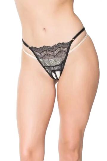 Coquette Crotchless G-string - Color: Black | Pack Of: 1 | Style: Legacy Coquette
