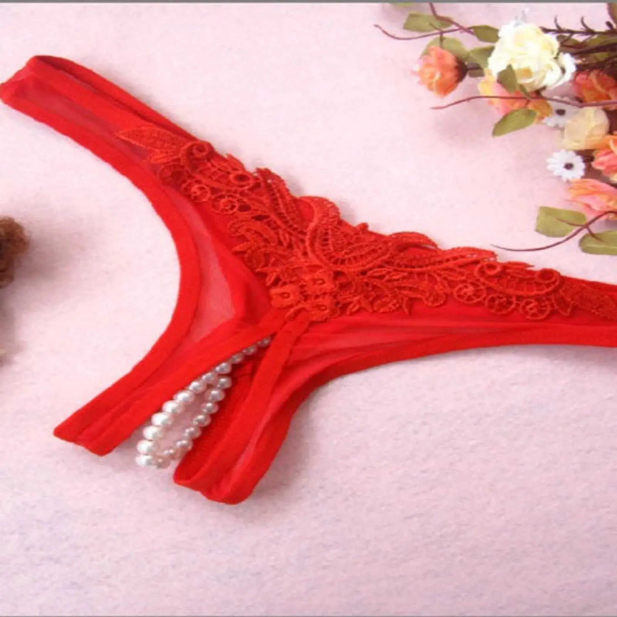 Crotchless Pearl Panty La Belle Fantastique
