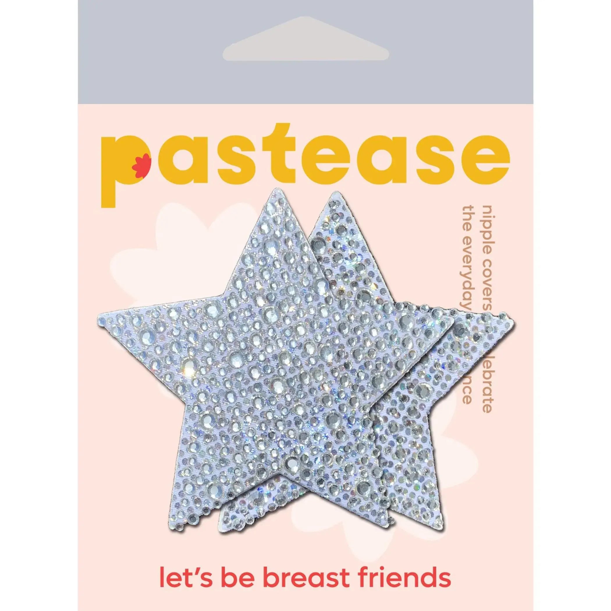 Crystal Silver Stars Pasties Pastease
