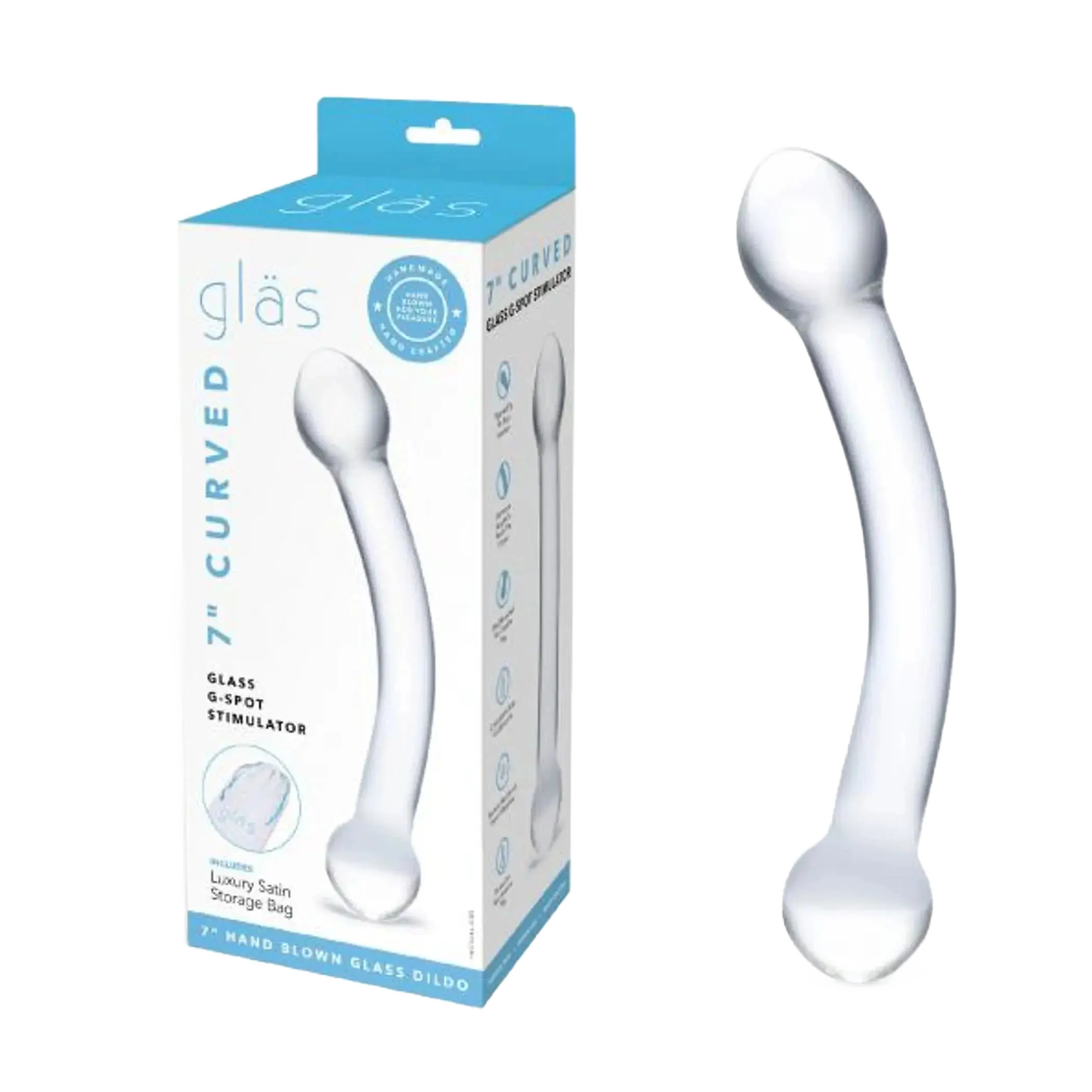 GLAS CURVED GLASS G SPOT STIMULATOR 7 " Electric / Hustler Lingerie