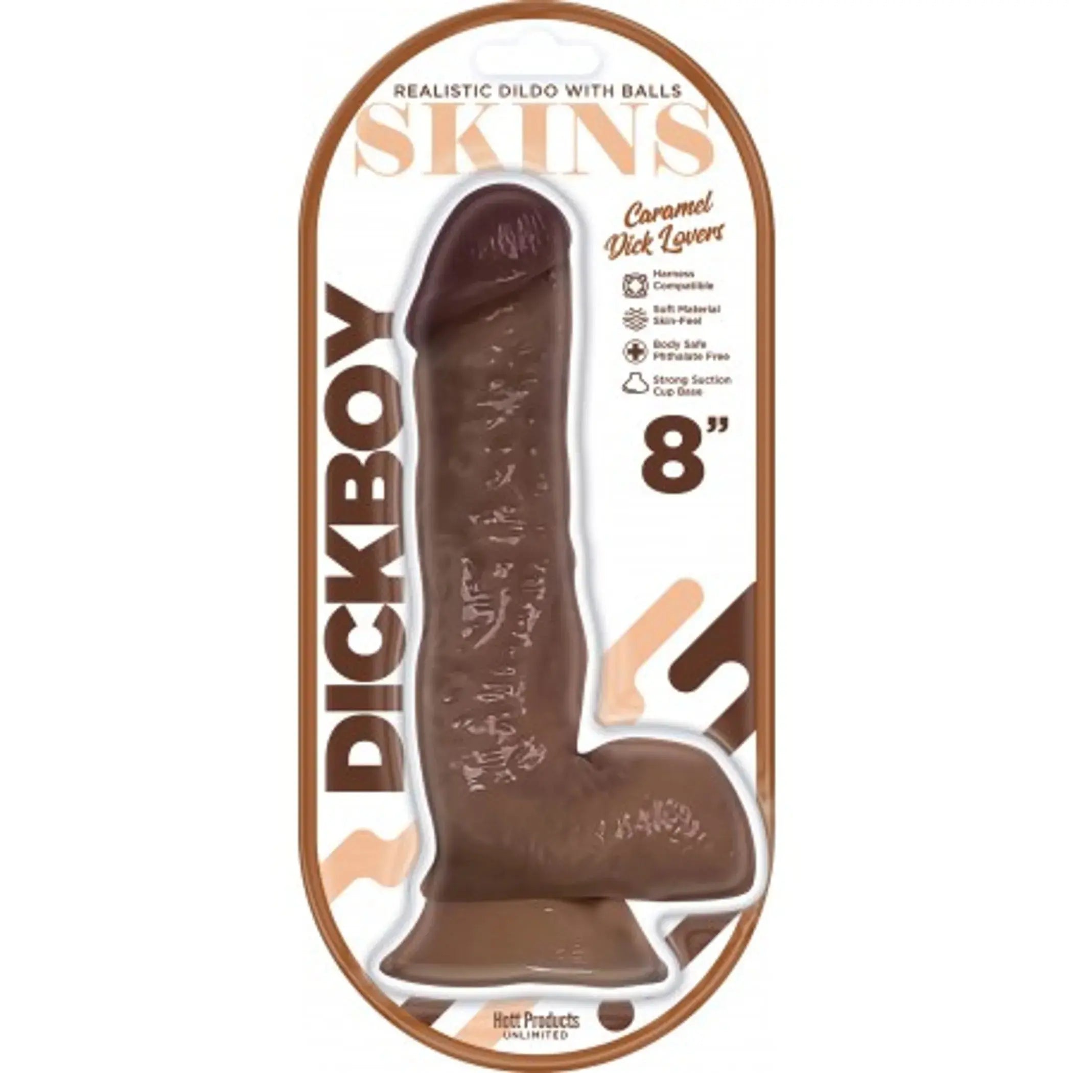 DICKBOY SKINS DILDO CARAMEL LOVERS 8IN HOTT Products