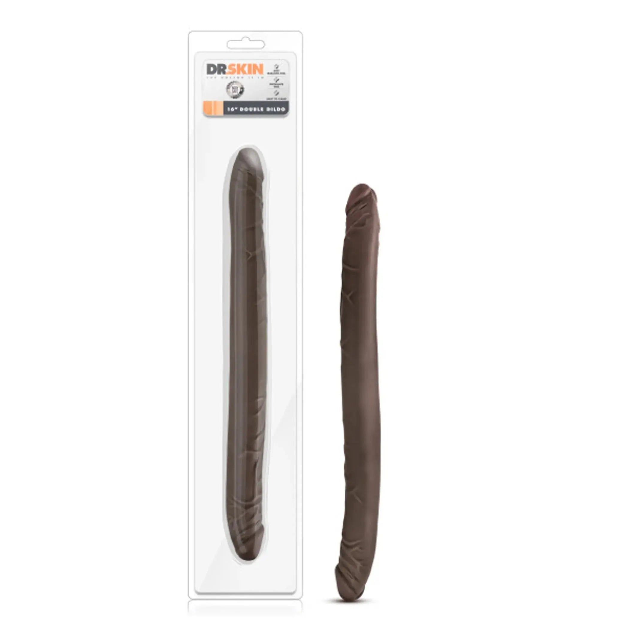 DR SKIN 16 DOUBLE DILDO CHOCOLATE " Blush Novelties