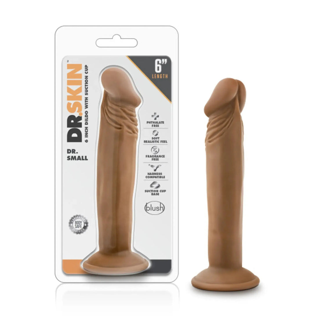DR SKIN DR SMALL 6IN DILDO MOCHA Blush Novelties