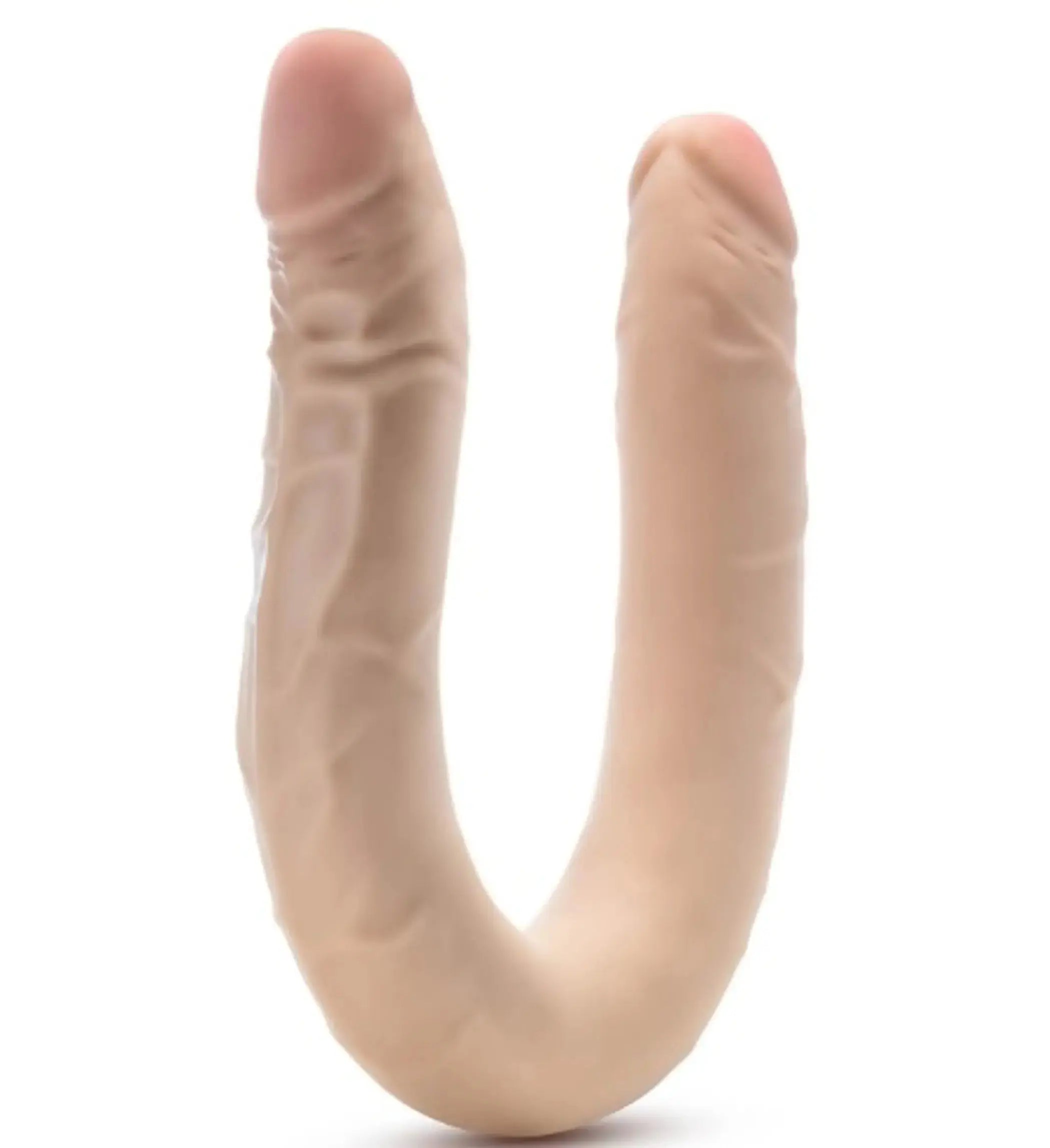 DR SKIN PLUS - 16.5 POSABLE DOUBLE DONG - BEIGE " Blush Novelties